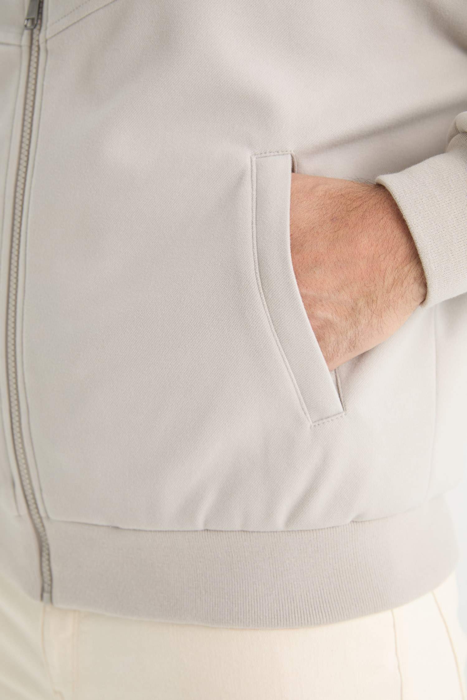 Regular Fit Standing Collar Zippered Jacket