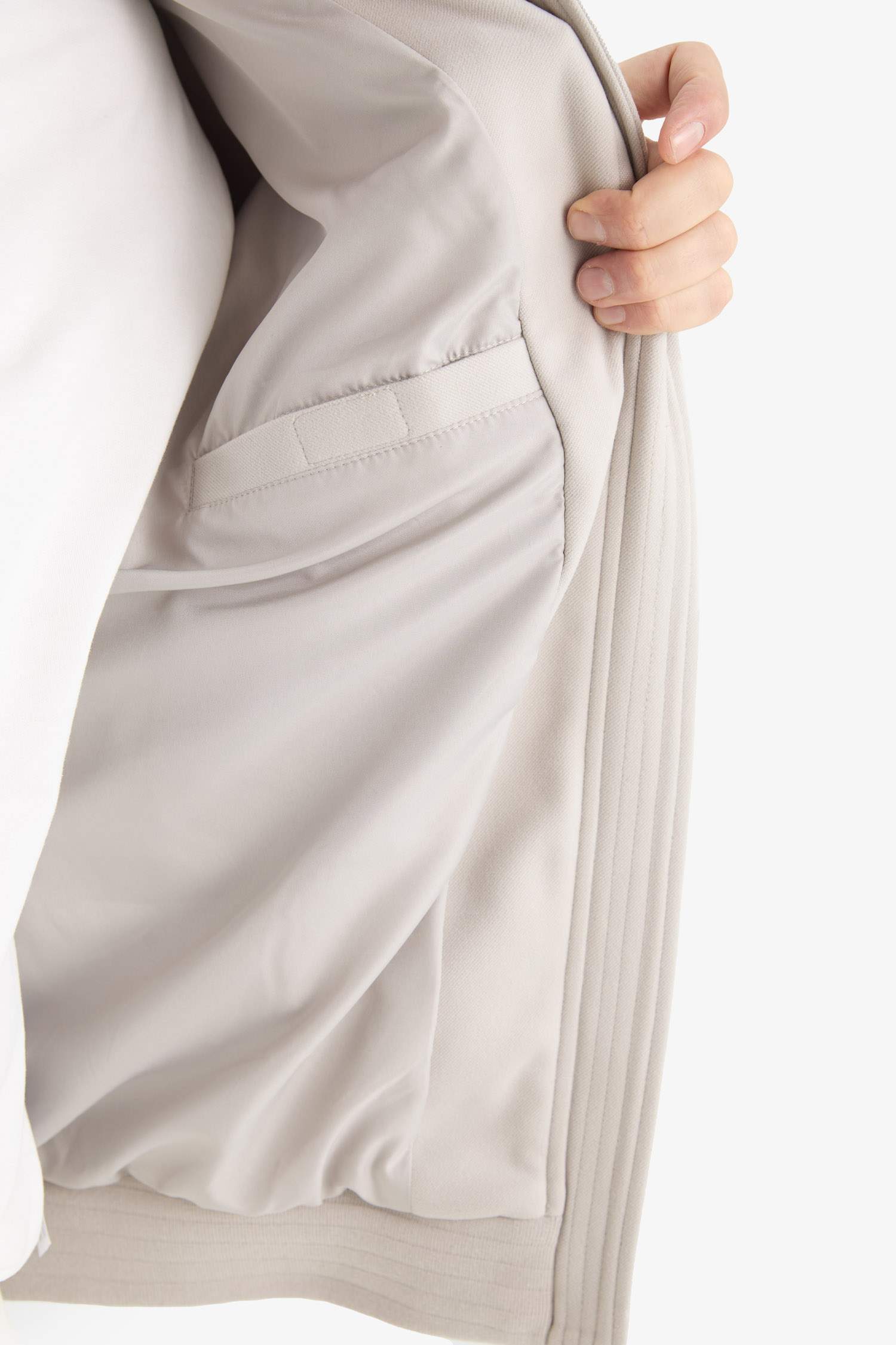 Regular Fit Standing Collar Zippered Jacket