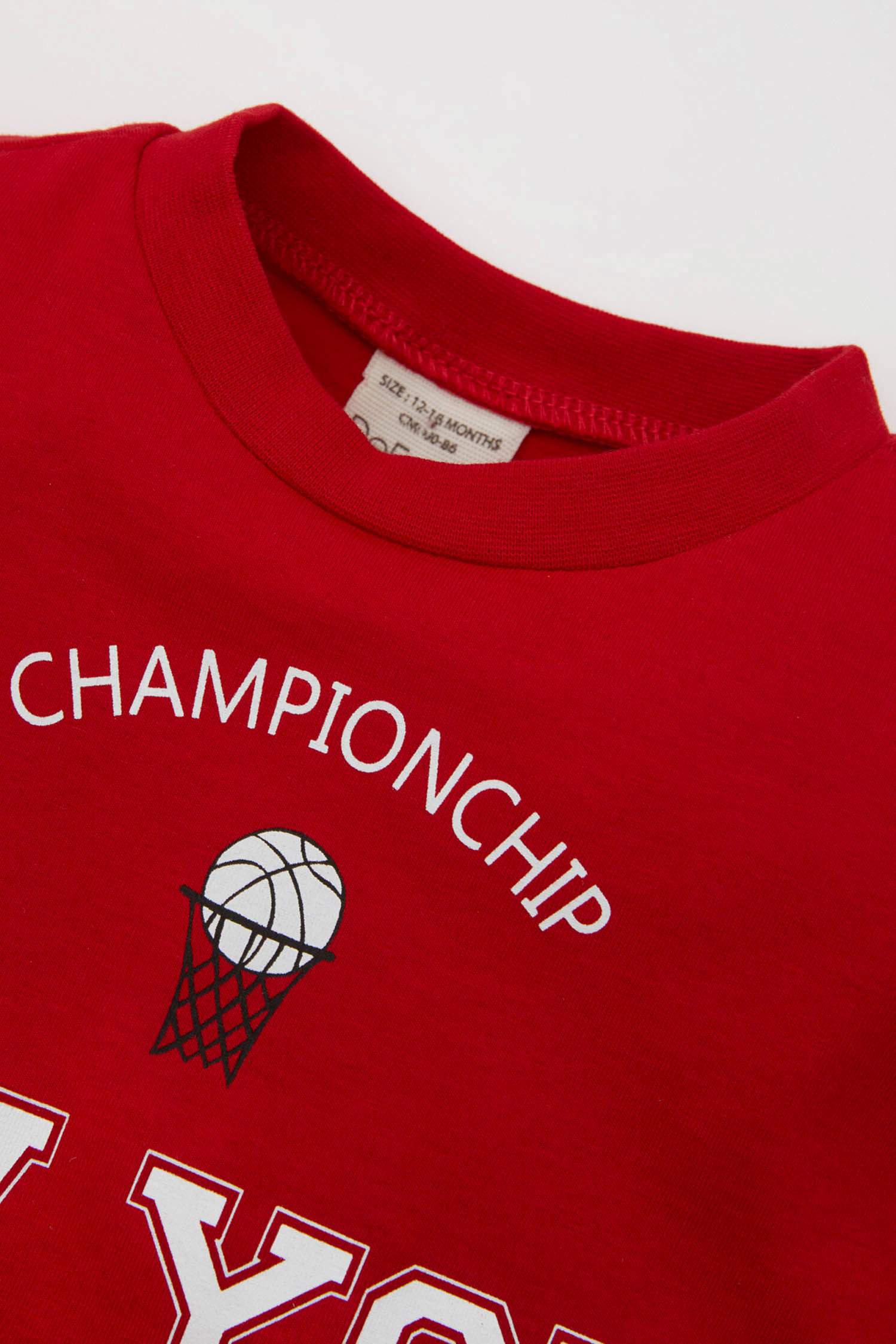 Erkek Bebek 2'li Takım Bisiklet Yaka Baskılı Kısa Kollu Tişört Jean Şort