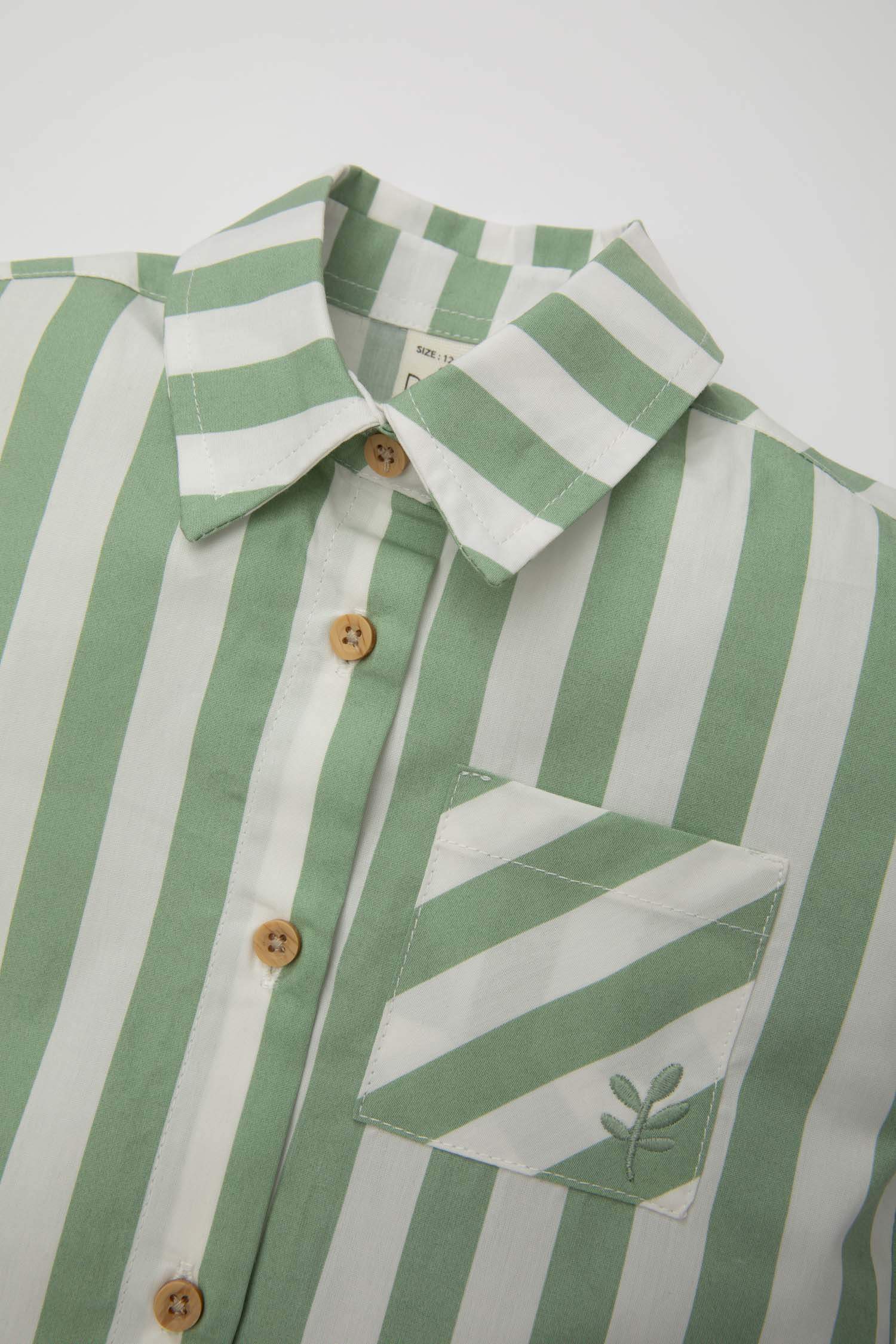 Erkek Bebek 2'li Takım Çizgili Poplin Gömlek Şort