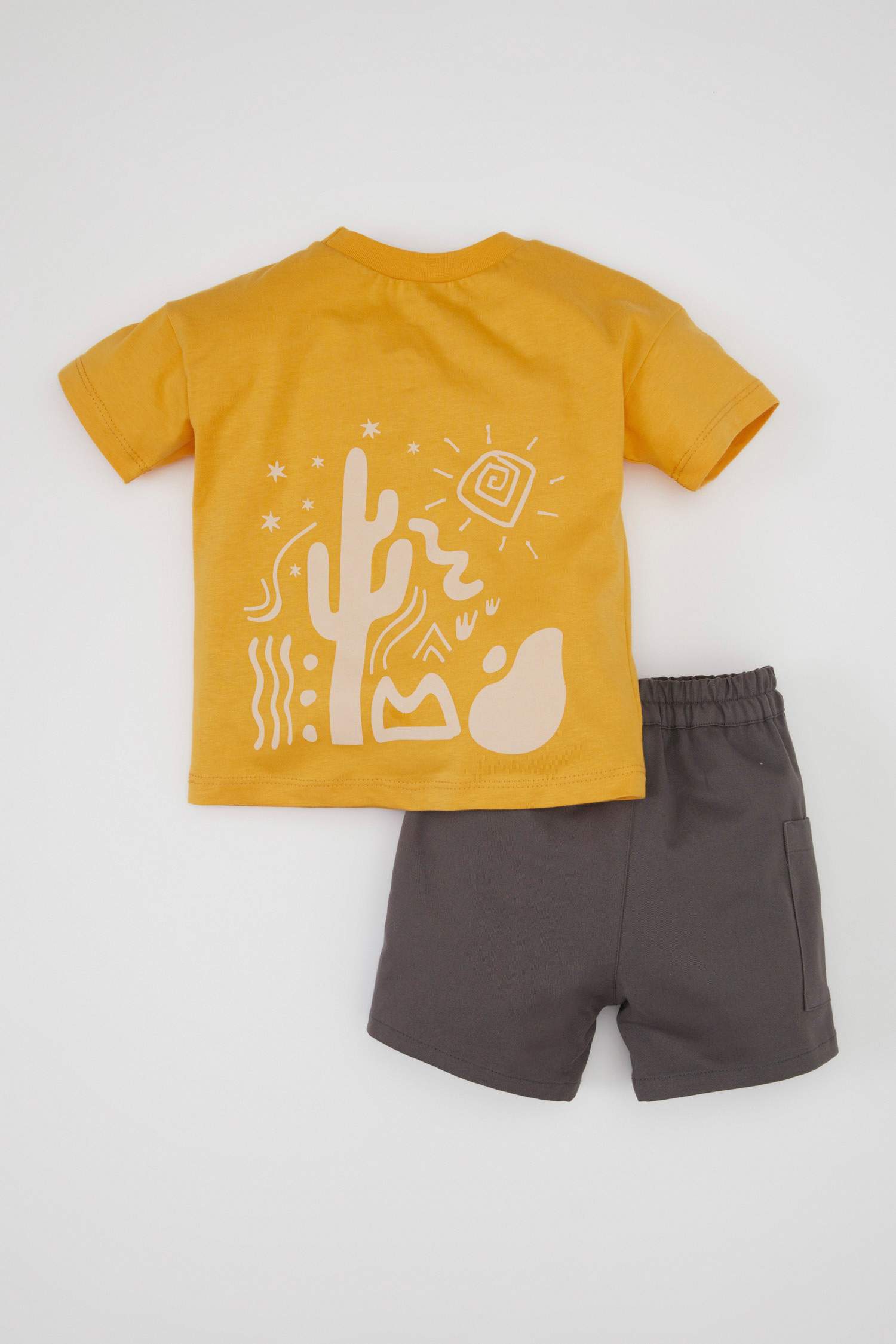 Erkek Bebek 2'li Takım Baskılı Kısa Kollu Tişört Şort