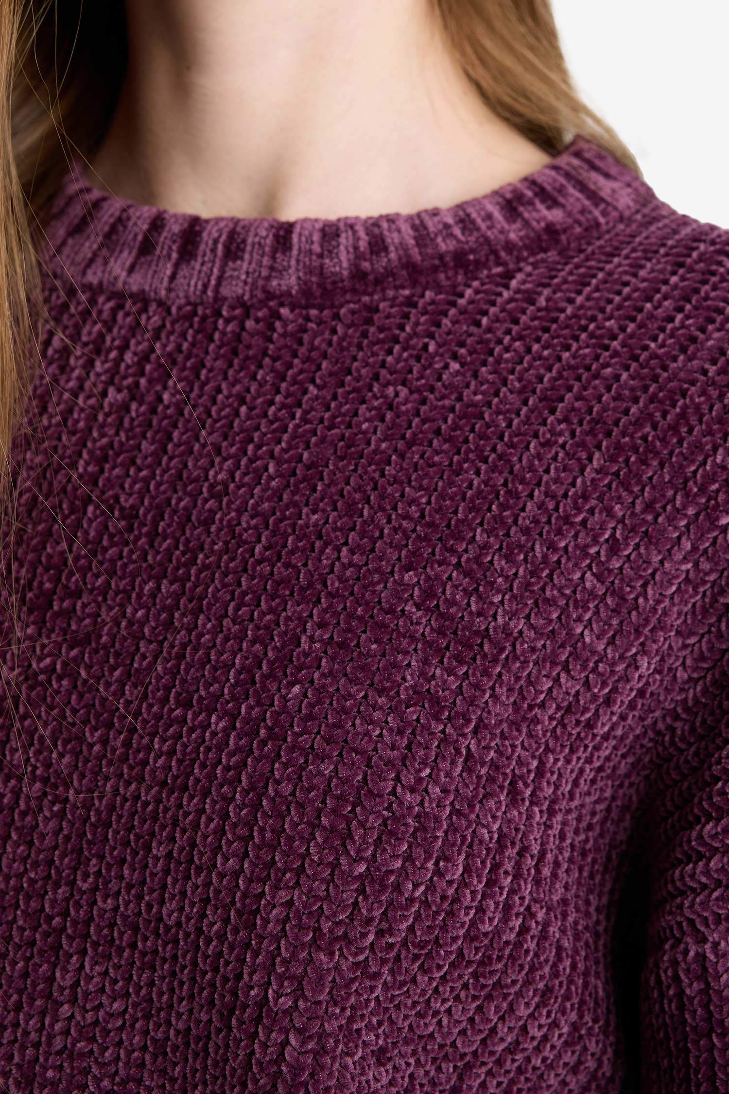 Regular Fit Bisiklet Yaka Şönil Kazak