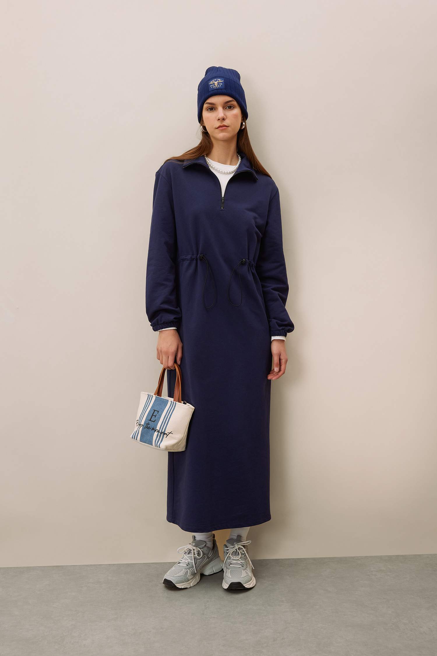 Regular Fit Thin Sweatshirt Fabric Dress