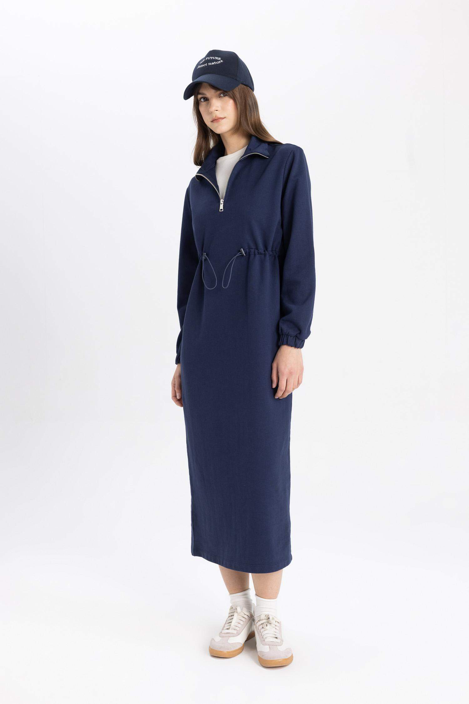 Regular Fit Thin Sweatshirt Fabric Dress