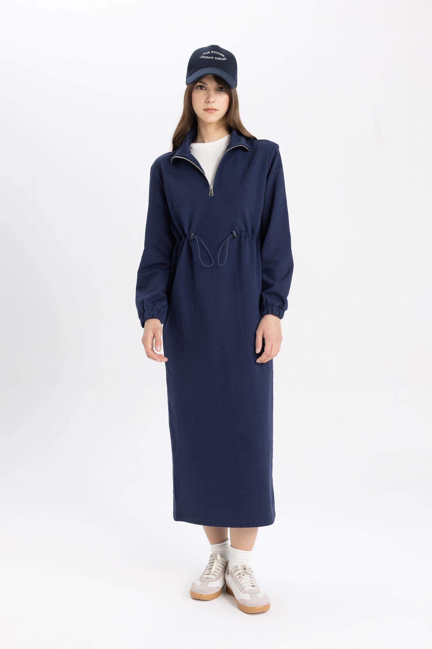 Regular Fit Thin Sweatshirt Fabric Dress