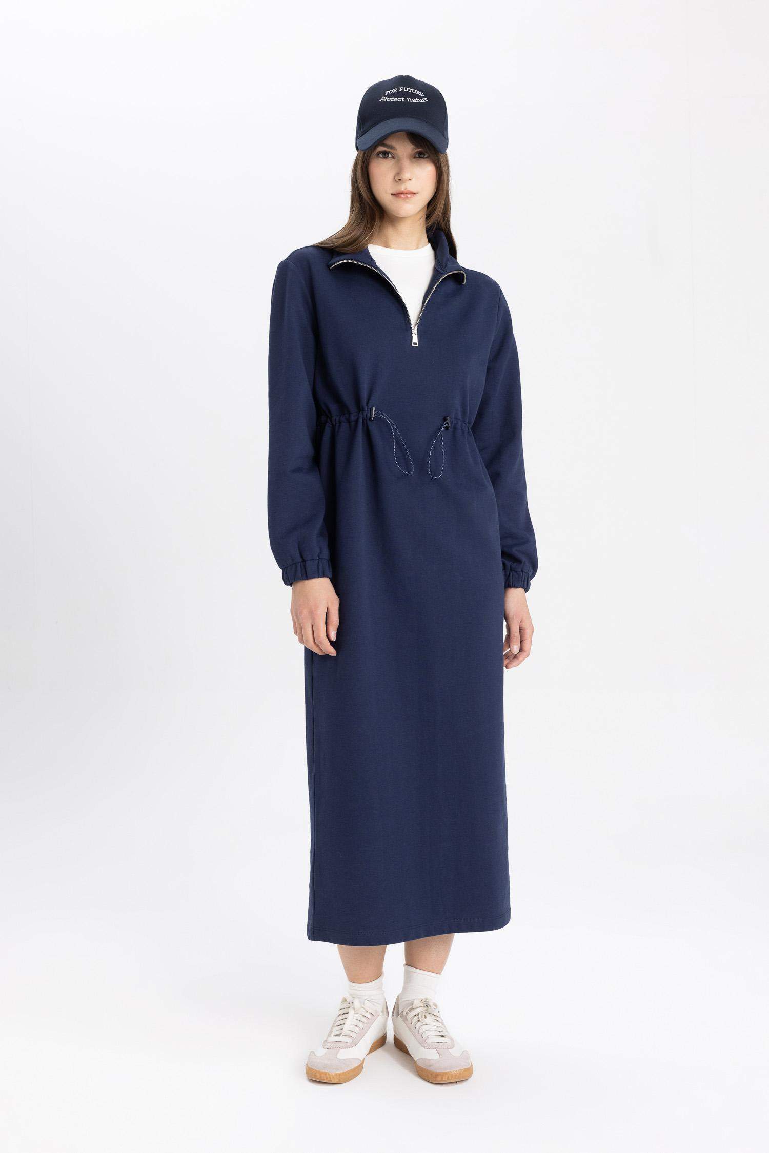 Regular Fit Thin Sweatshirt Fabric Dress