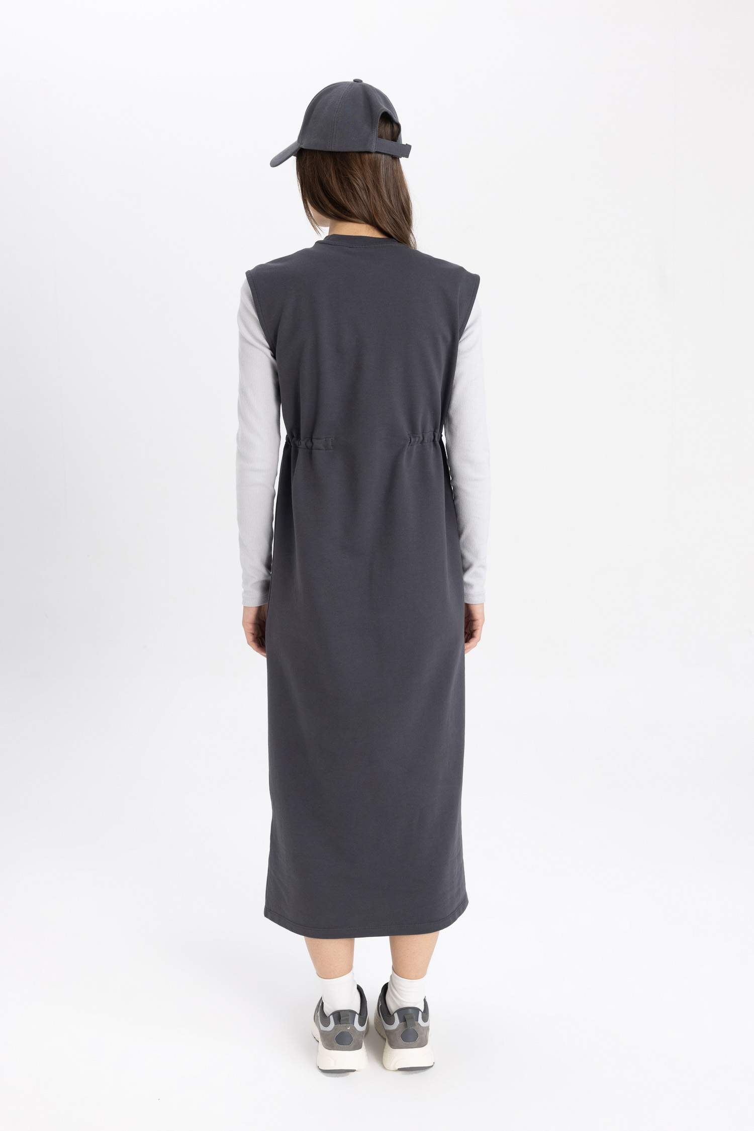 Robe Longue en tissu Sweat-shirt fin à coupe régulière