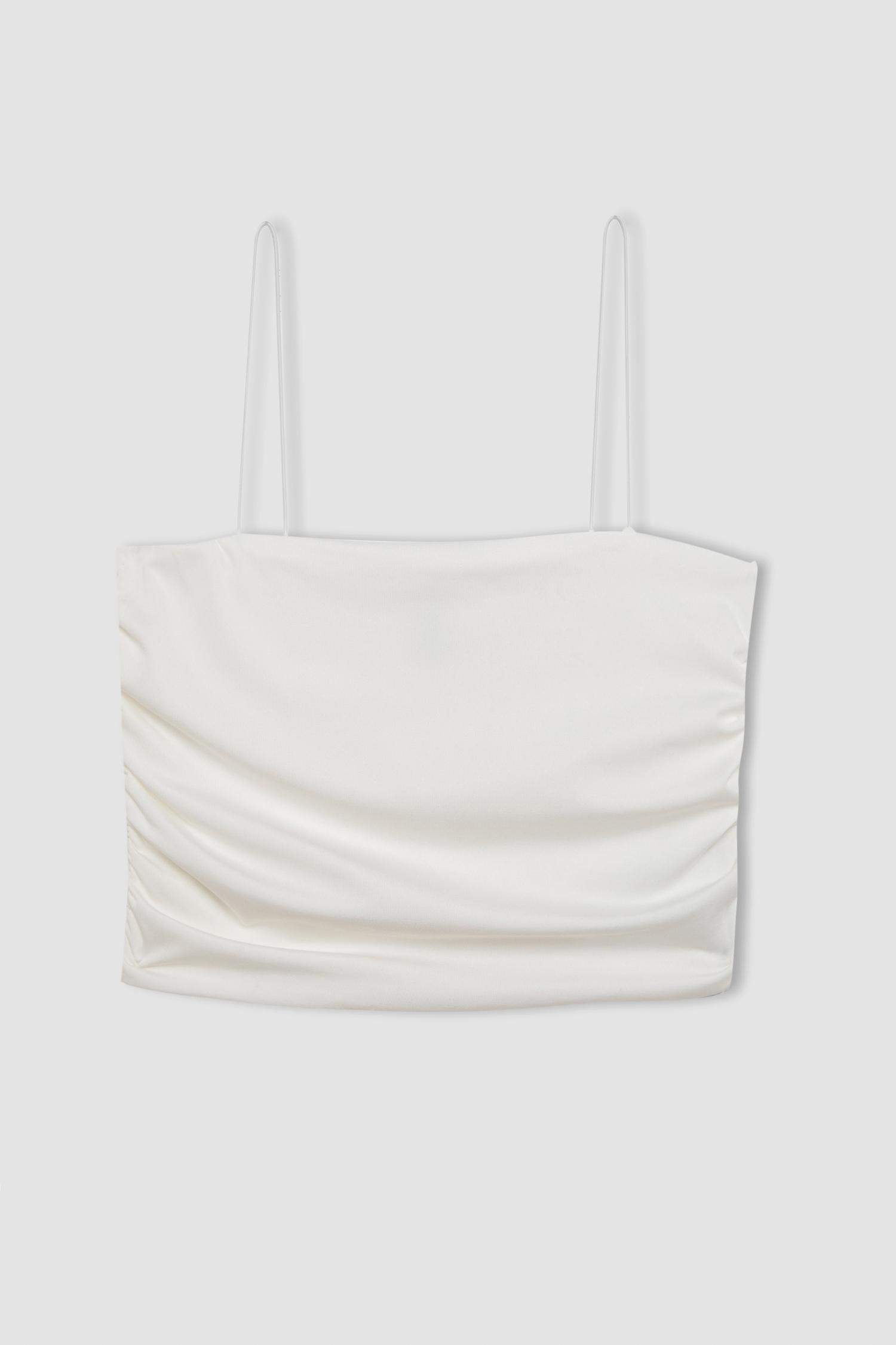 Slim Fit Dar Kesim İnce Askılı Bluz