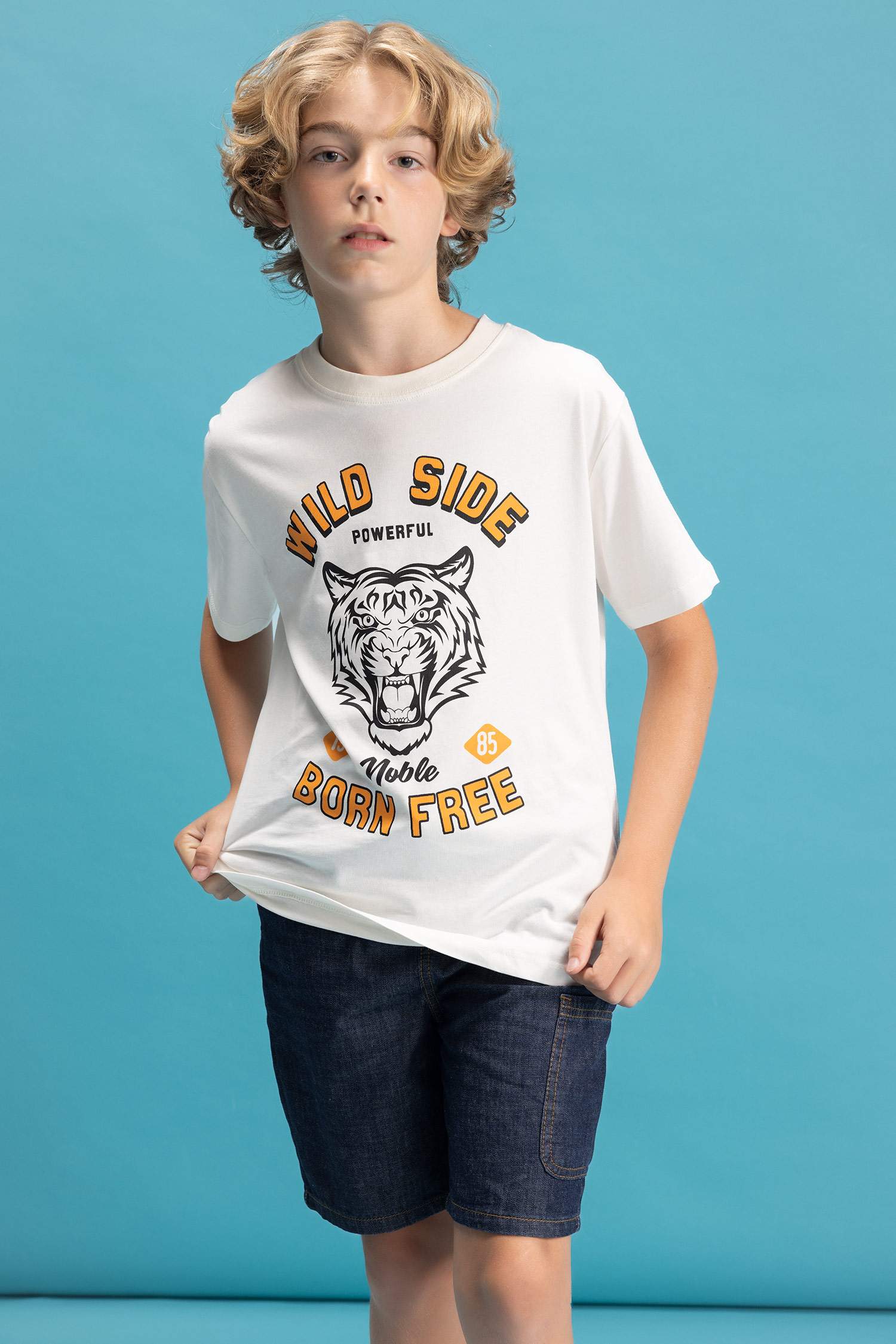 Boy Crew Neck Printed Short Sleeve T-Shirt