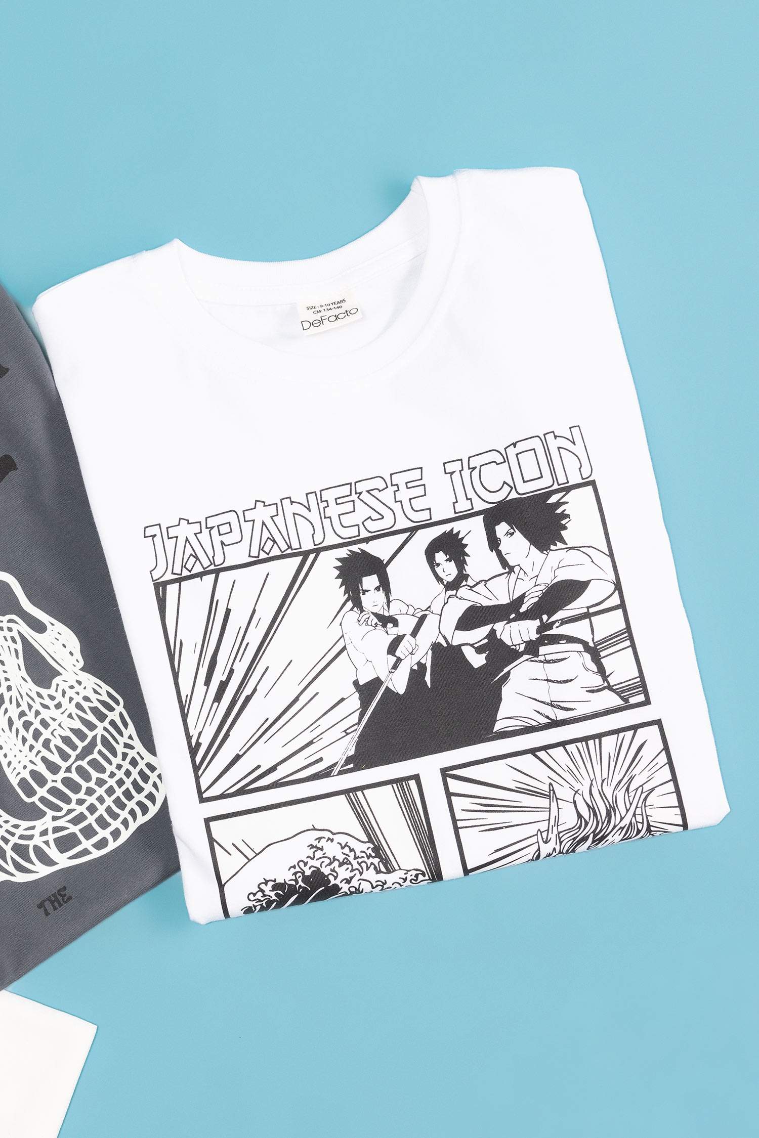 Erkek Çocuk Bisiklet Yaka Renk Şekil Değiştiren Baskılı Kısa Kollu Tişört