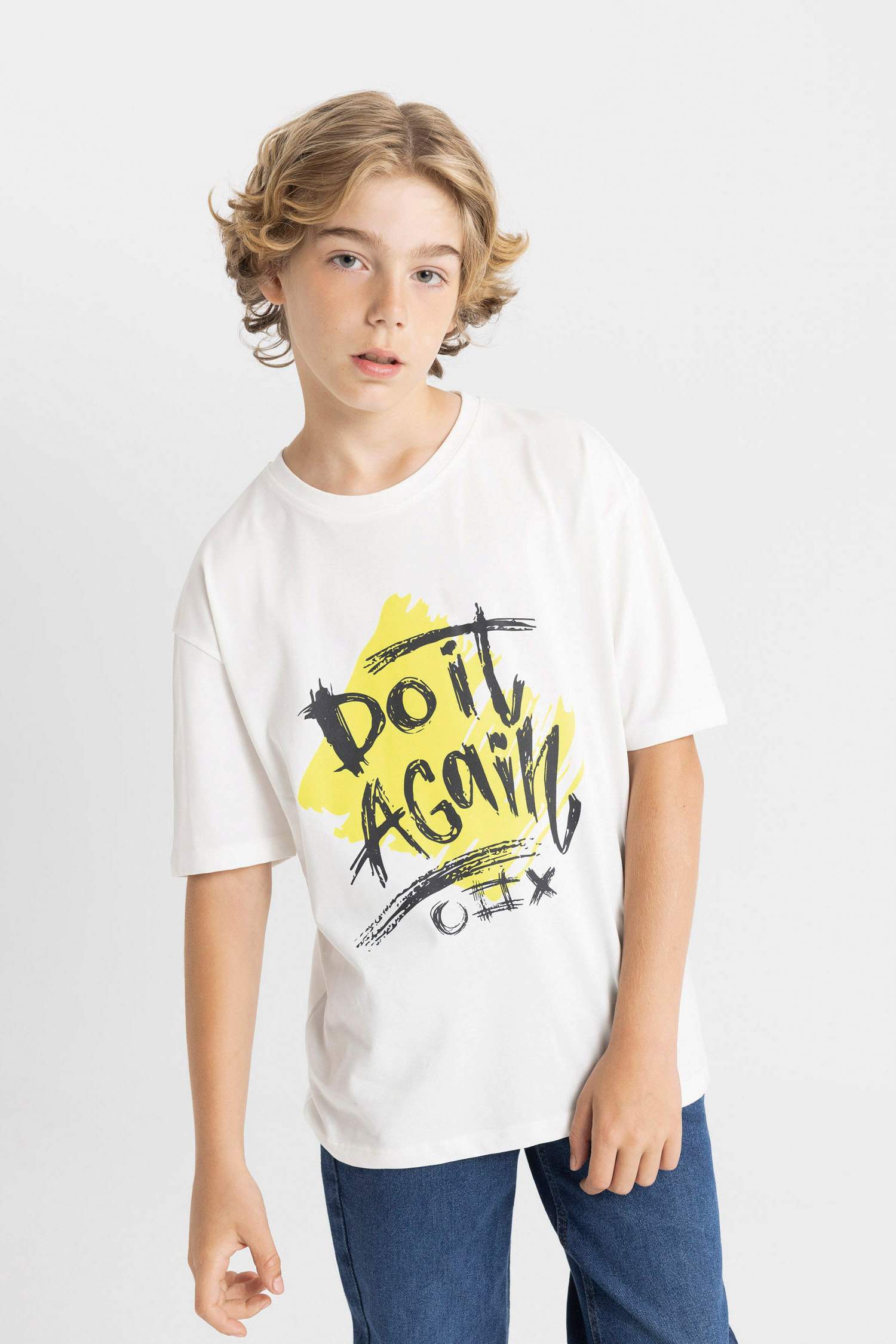 Boy Oversize Fit Crew Neck Printed T-Shirt