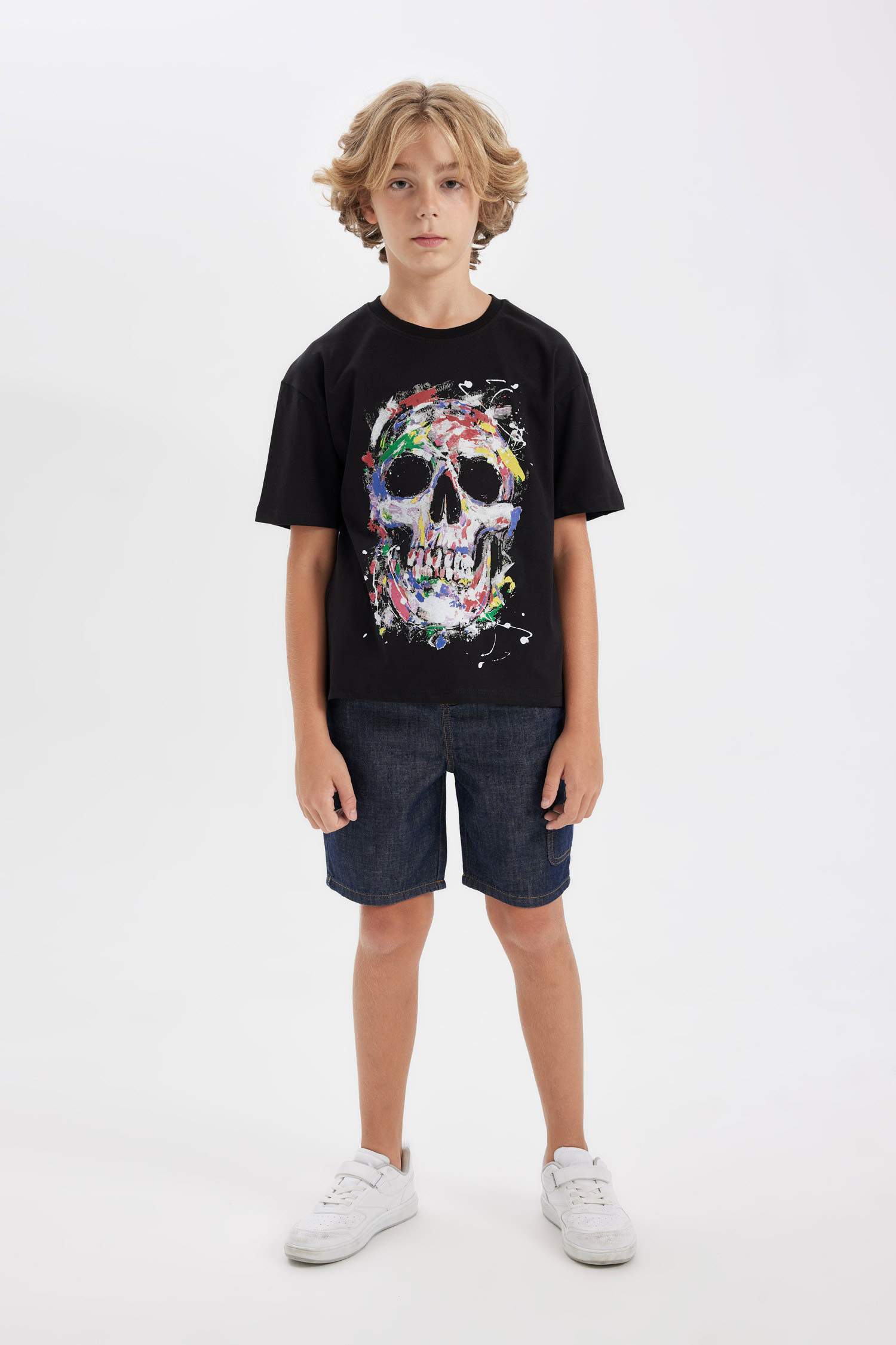 Boy Oversize Fit Crew Neck Printed T-Shirt