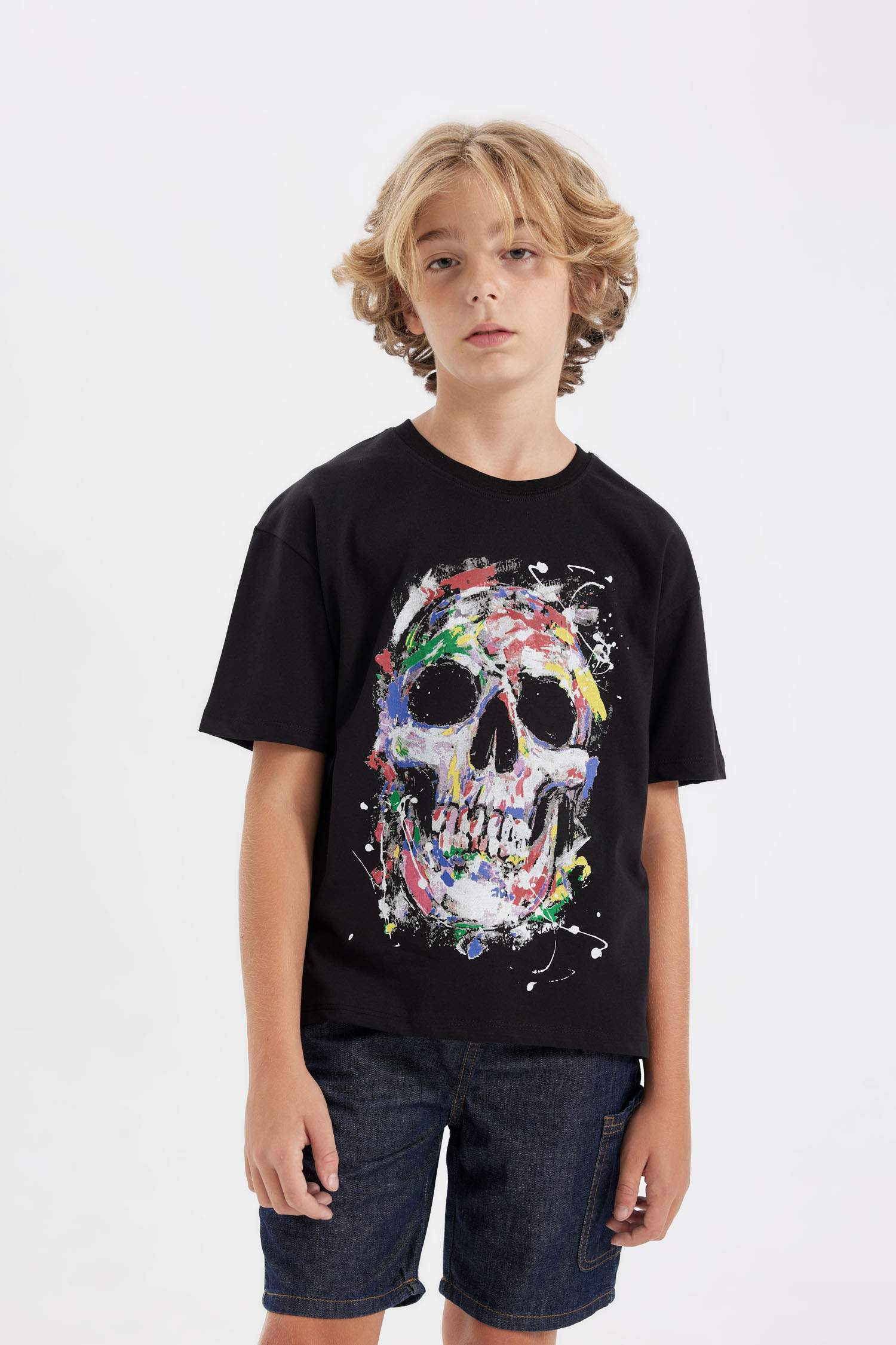 Boy Oversize Fit Crew Neck Printed T-Shirt