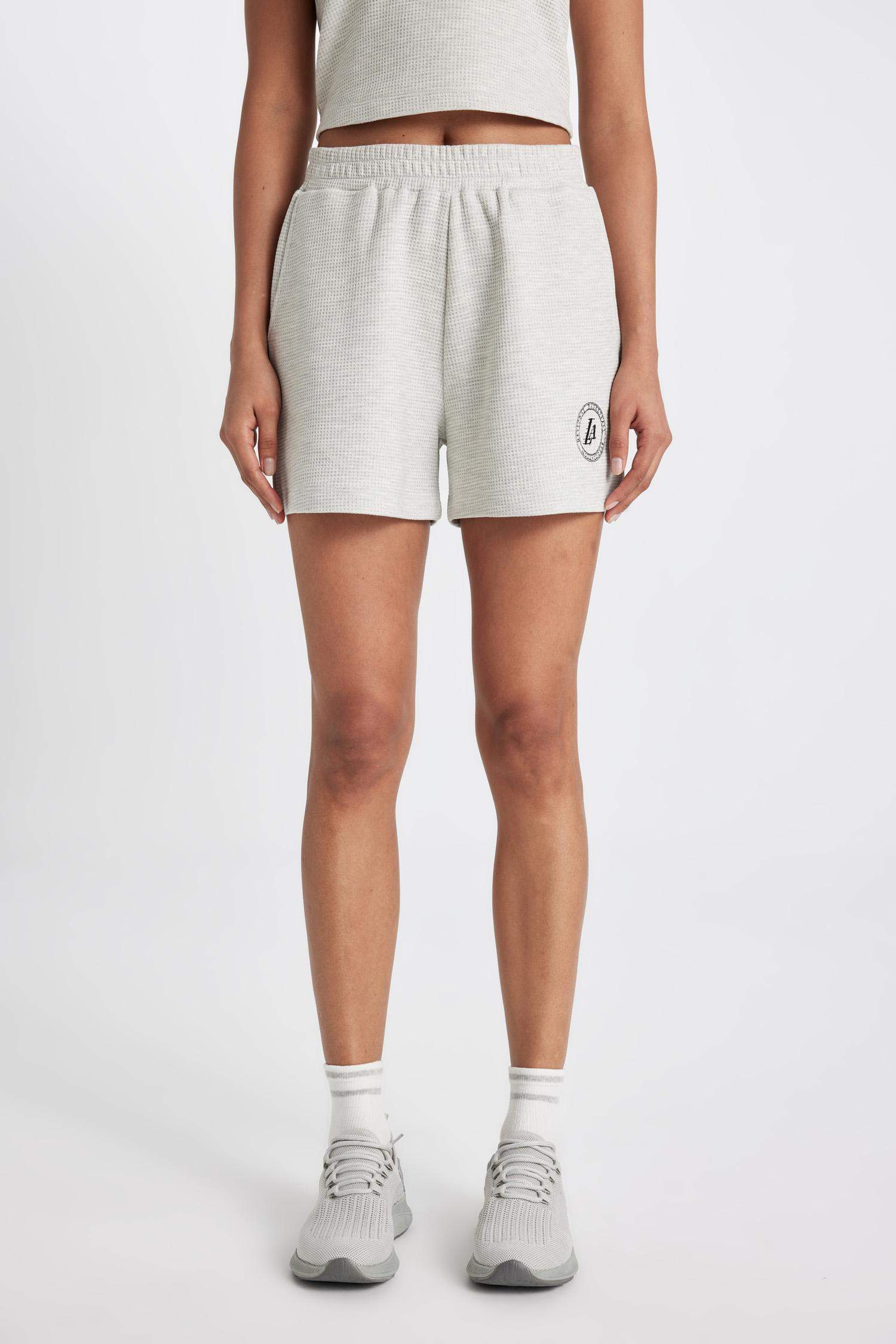 DeFactoFit NBA Los Angeles Lakers Cropped Waffle Shorts
