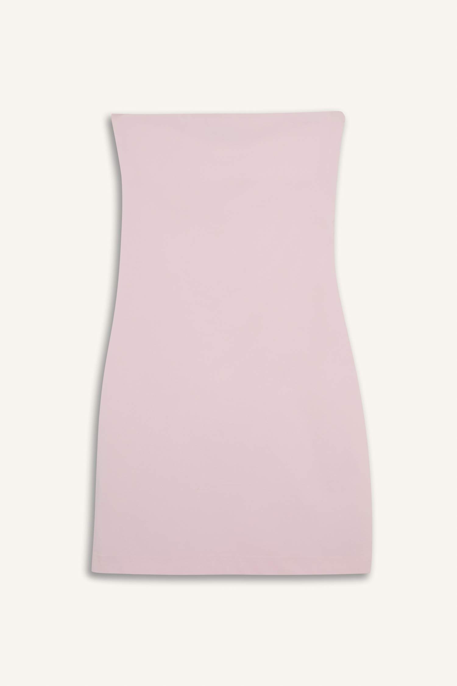 Coool Straplez Yırtmaçlı Pembe Mini Elbise