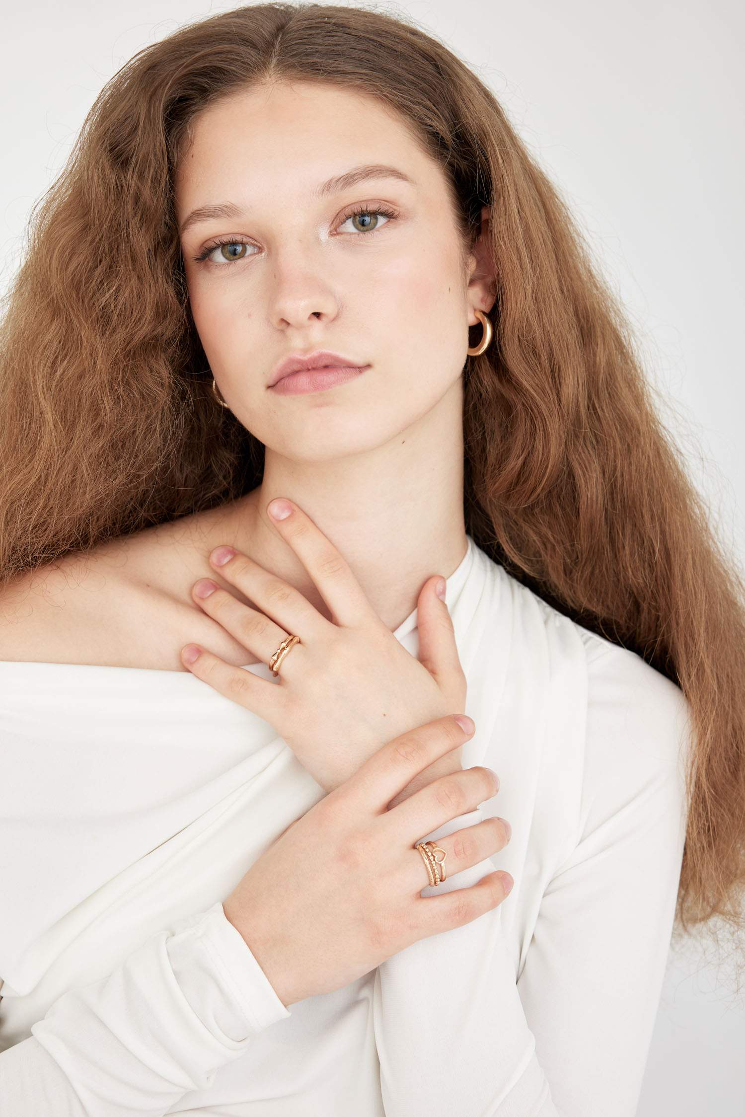 خاتم ذهبي حريمي - 5 قطع