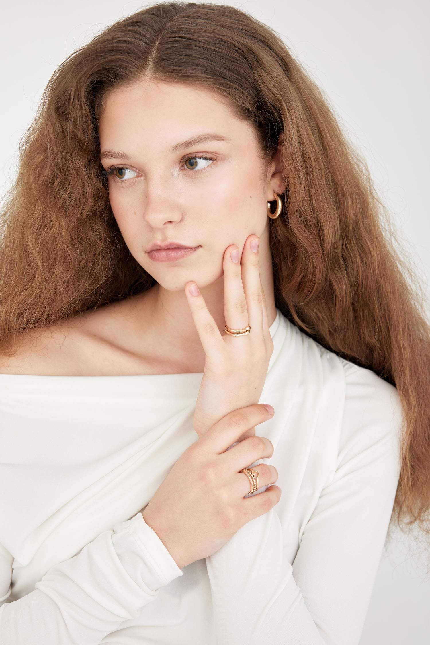 خاتم ذهبي حريمي - 5 قطع