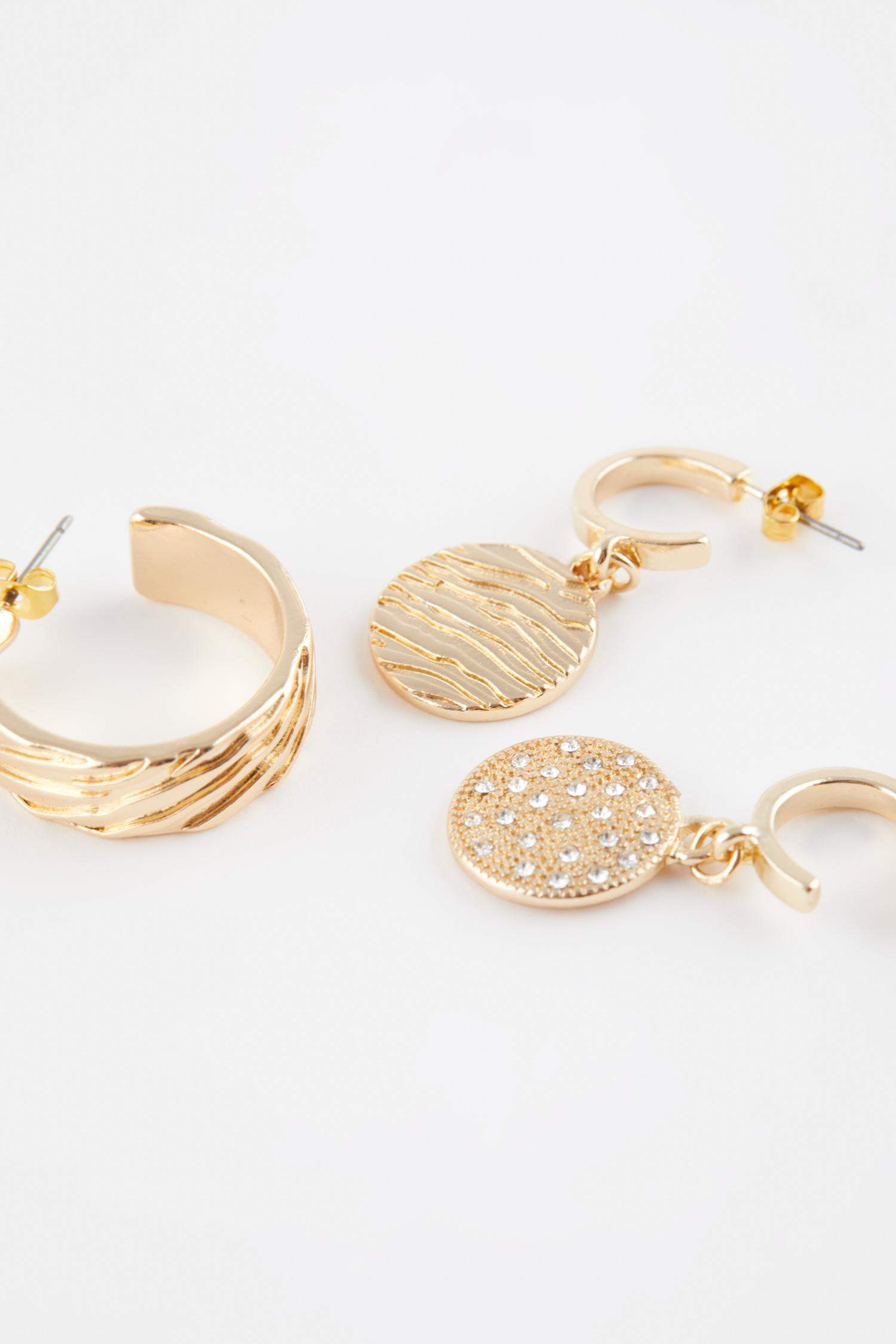 حلق حريمي ذهبي - 3 قطع