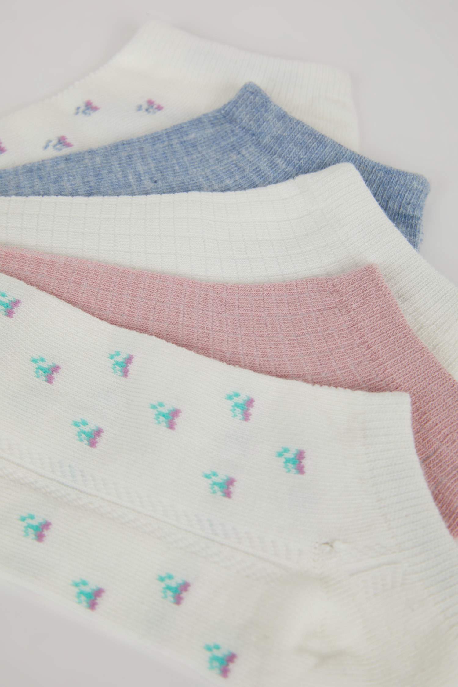 Kadın 5'li Pamuklu Patik Çorap