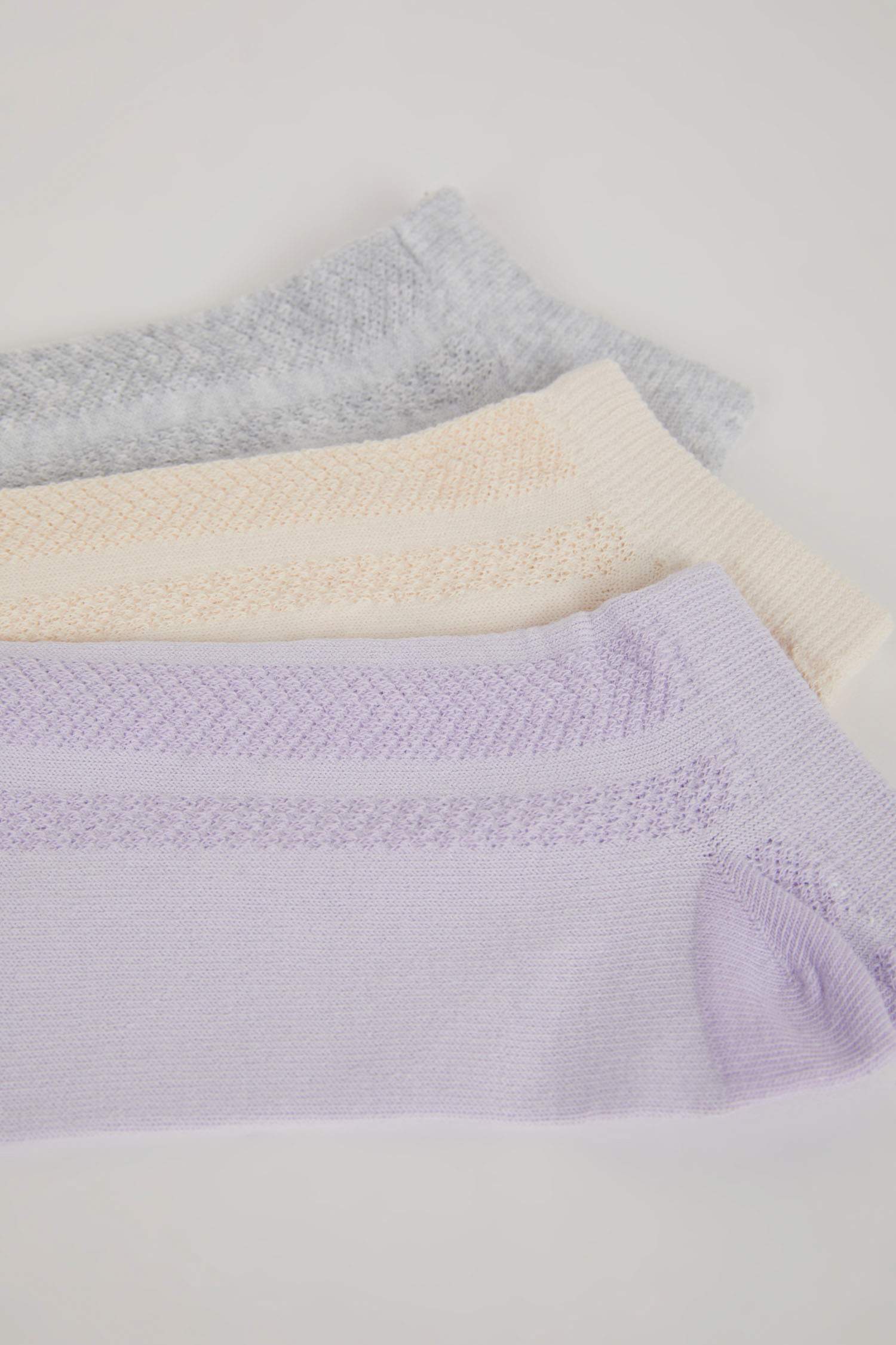 Kadın 3'lü Pamuklu Patik Çorap