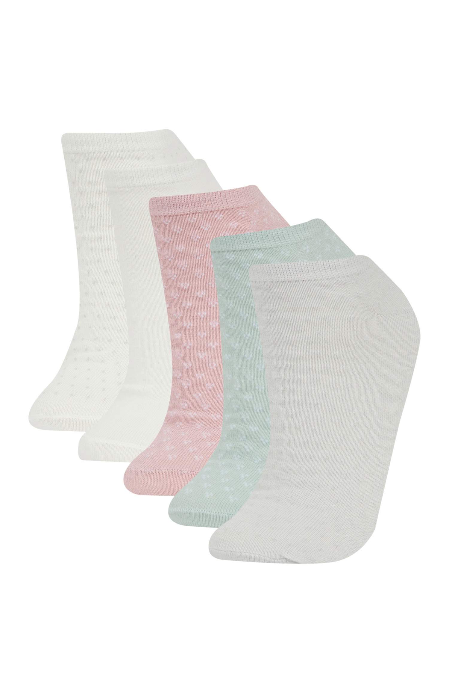 Kadın 5'li Pamuklu Patik Çorap