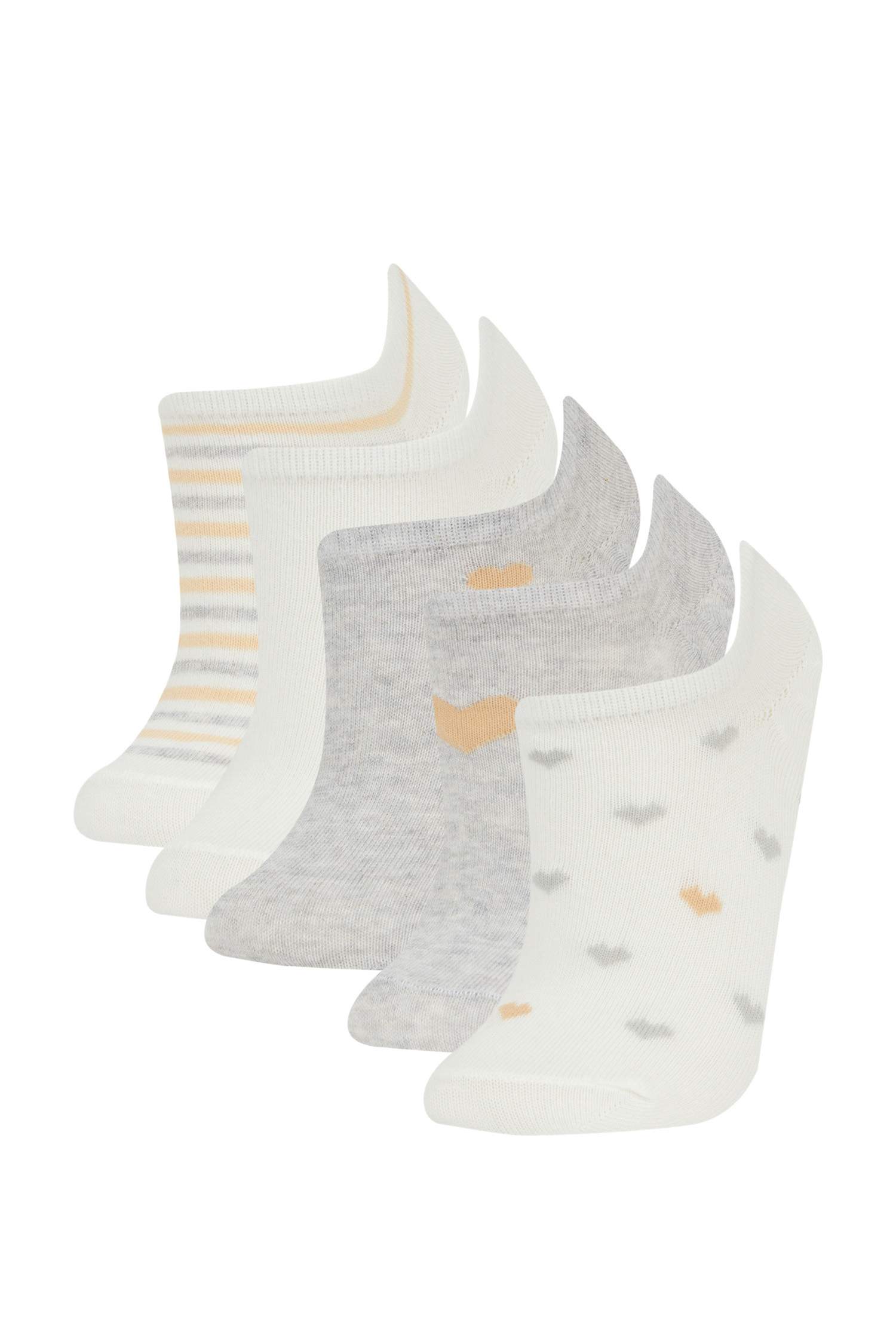 Lot de 5 paires de chaussettes invisibles en coton pour femme