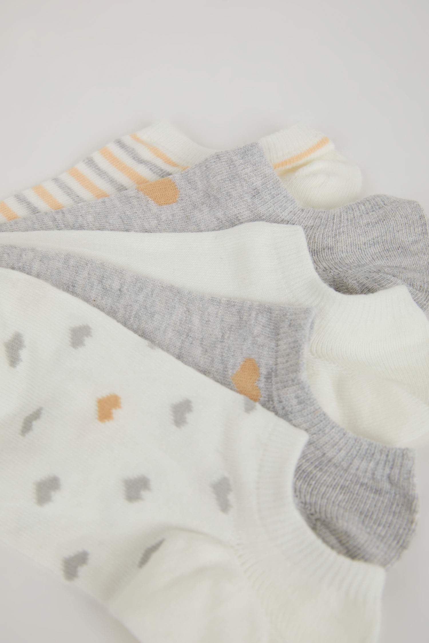 Lot de 5 paires de chaussettes invisibles en coton pour femme