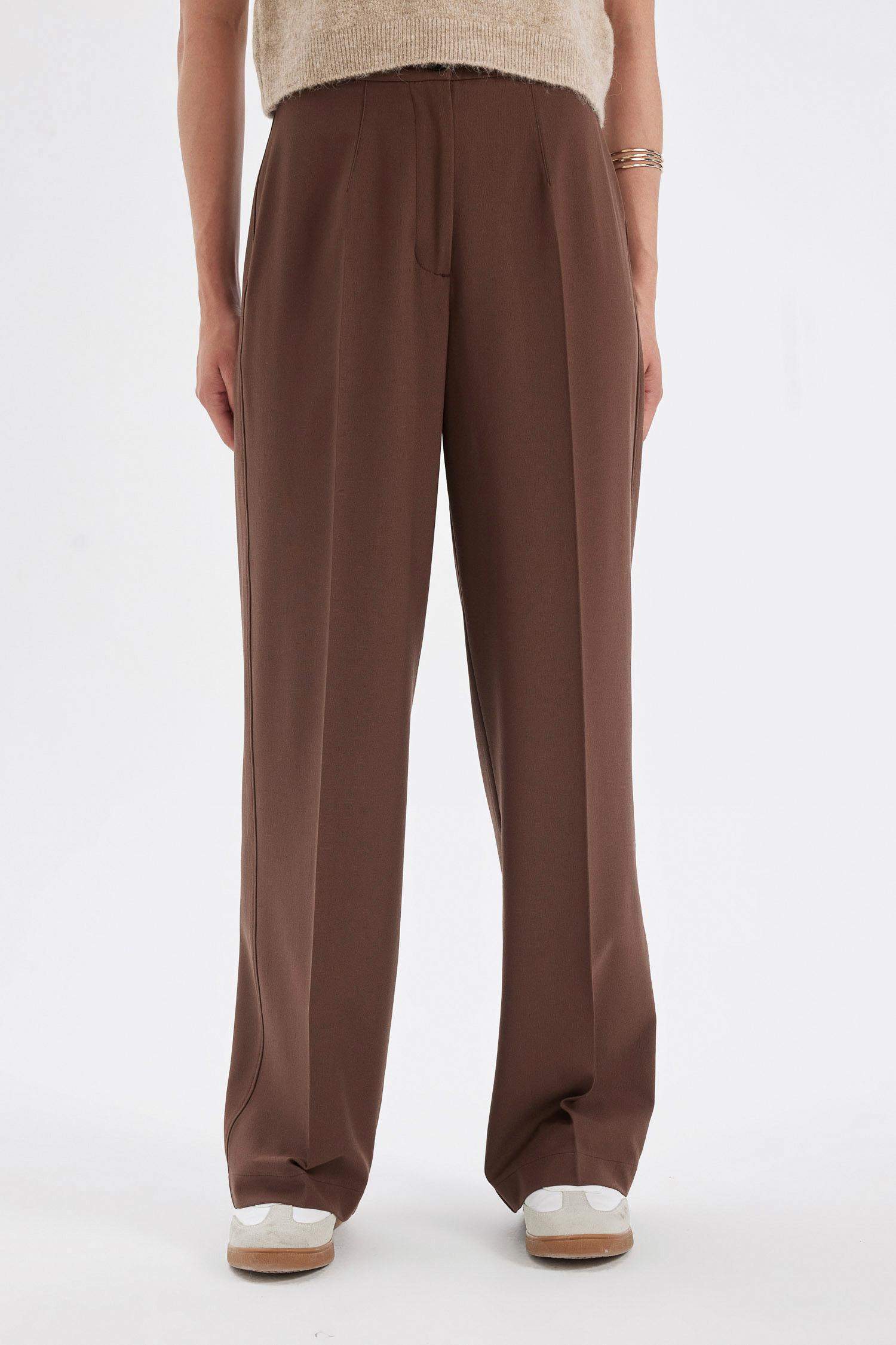 Standart Boy Klasik Pantolon Wide Leg Geniş Bol Paça Basic Düz Yüksek Bel