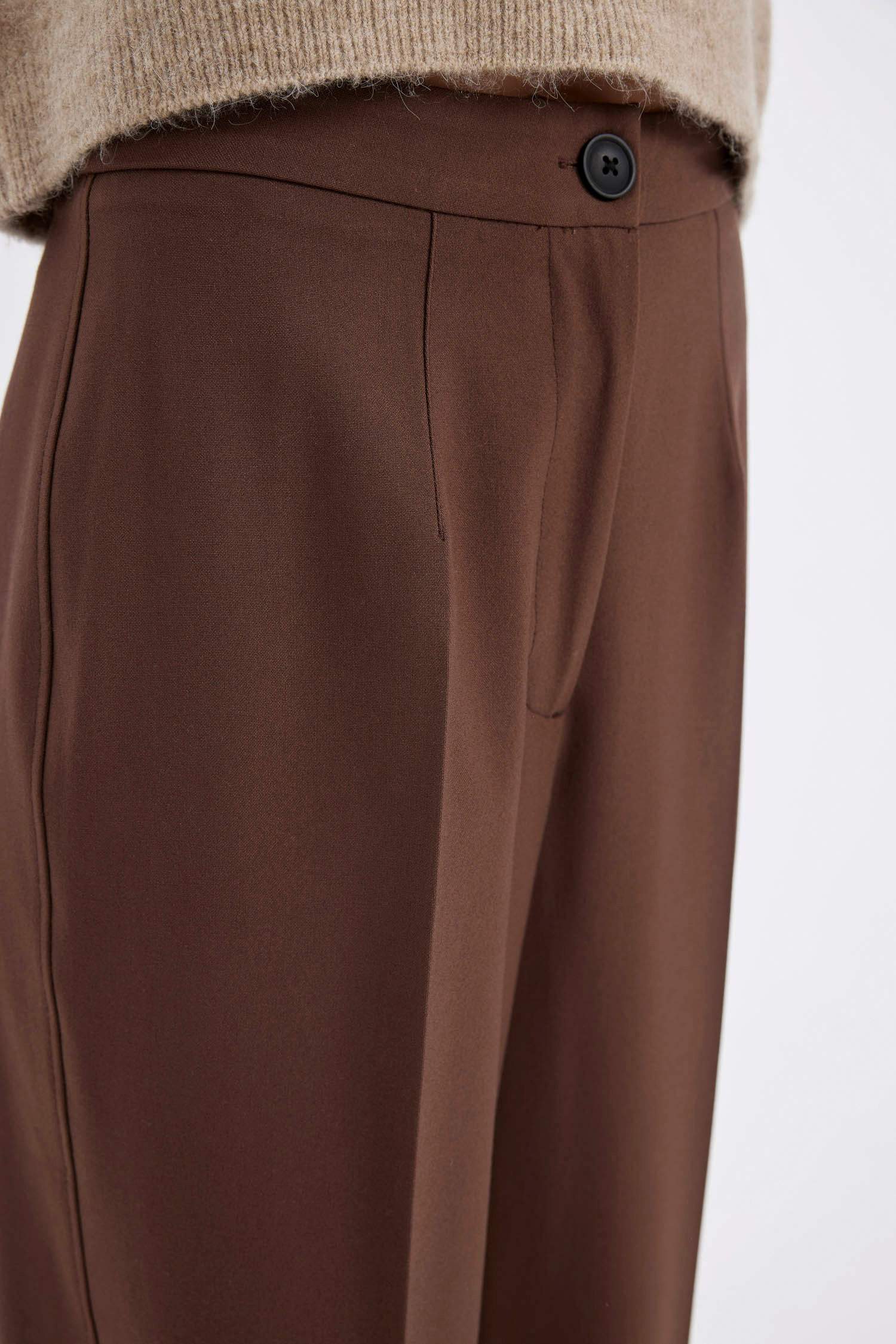 Standart Boy Klasik Pantolon Wide Leg Geniş Bol Paça Basic Düz Yüksek Bel