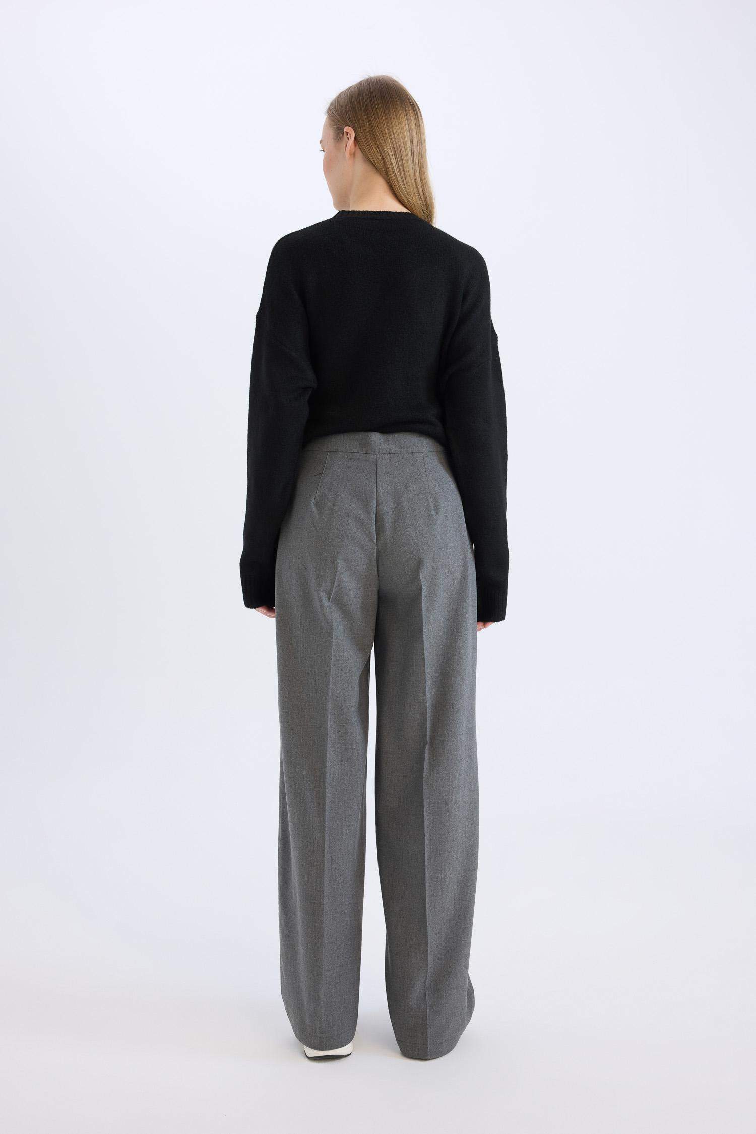 Wide Leg High Waist Standard Trousers