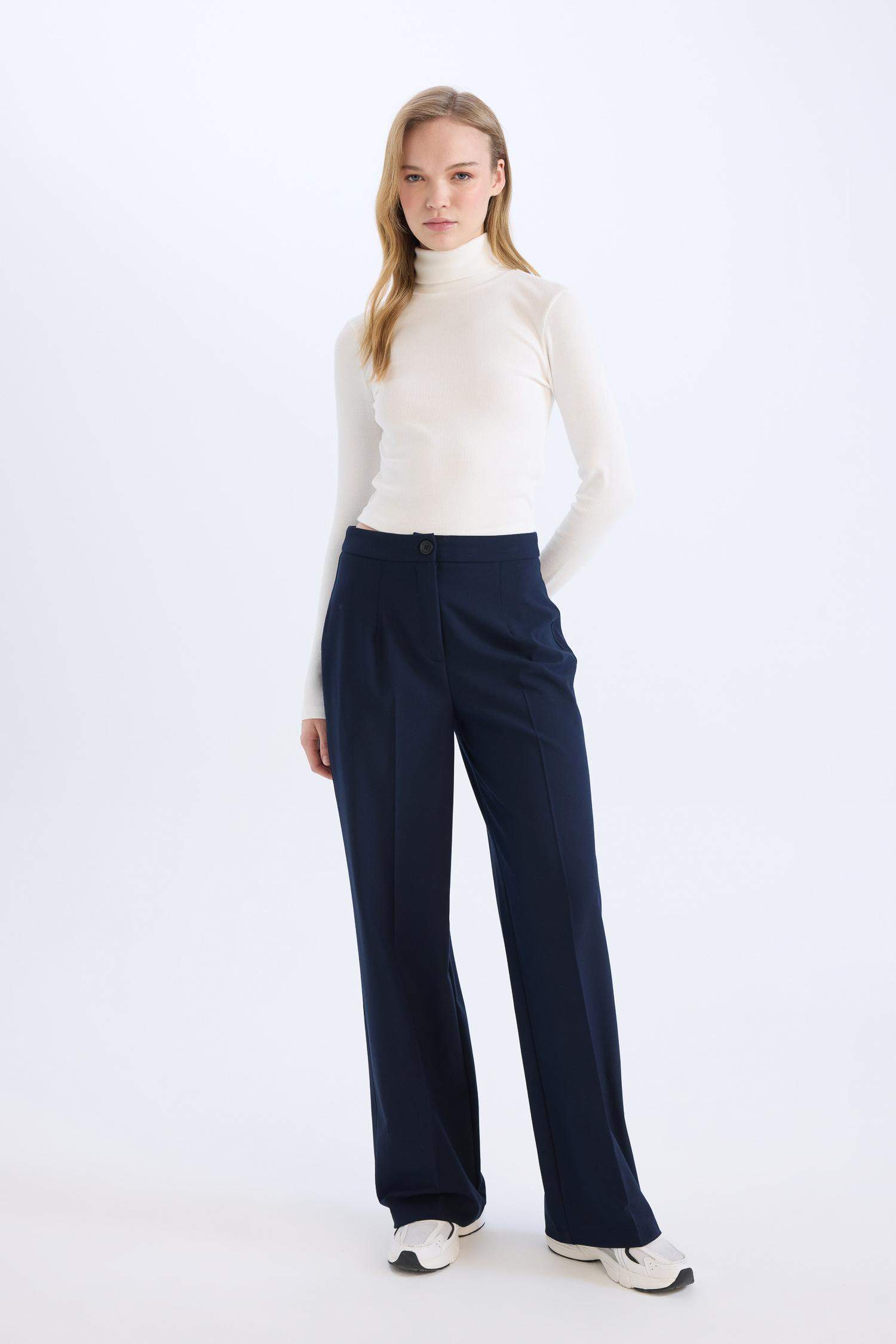 سروال واسع بخصر عالي