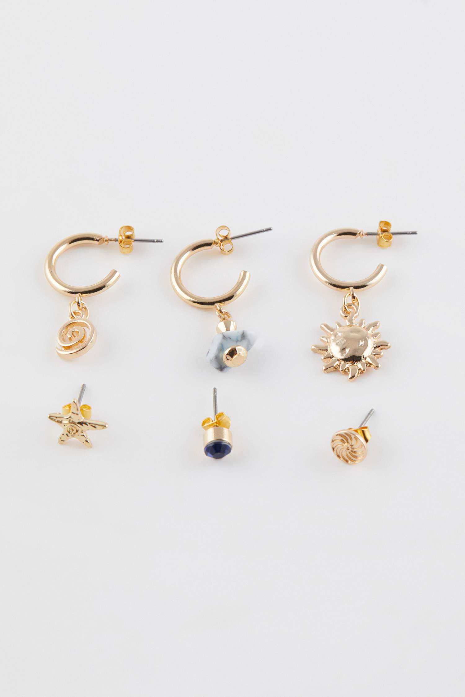 حلق حريمي ذهبي - 6 قطع