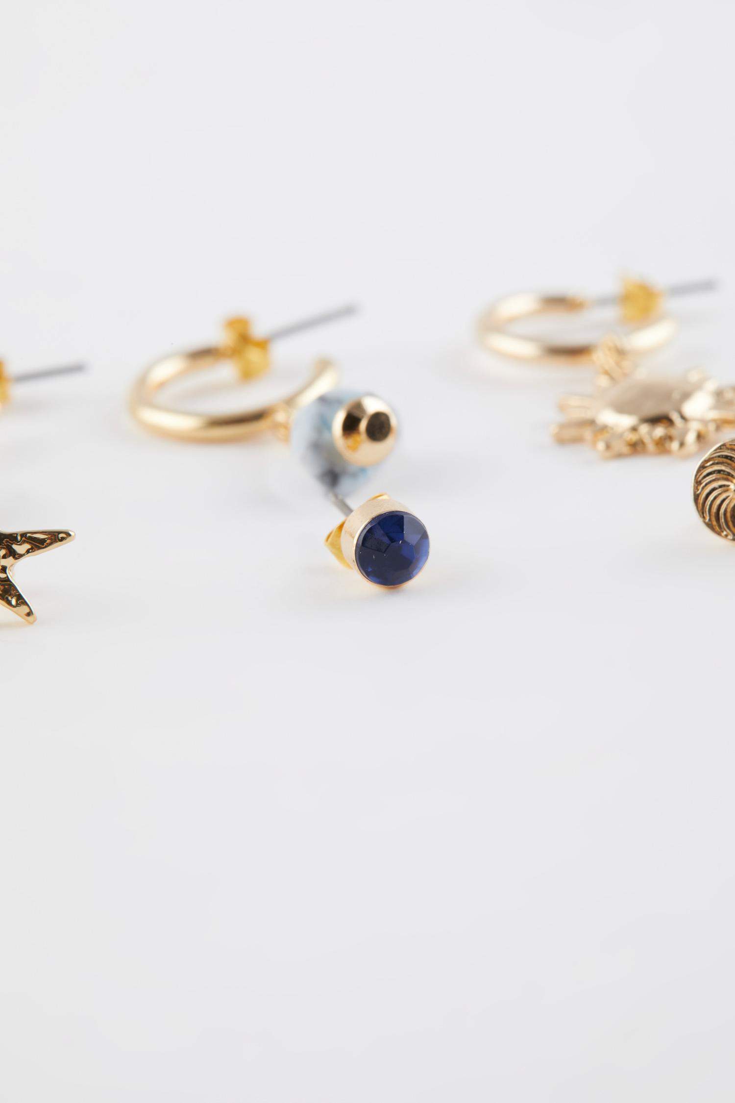 حلق حريمي ذهبي - 6 قطع