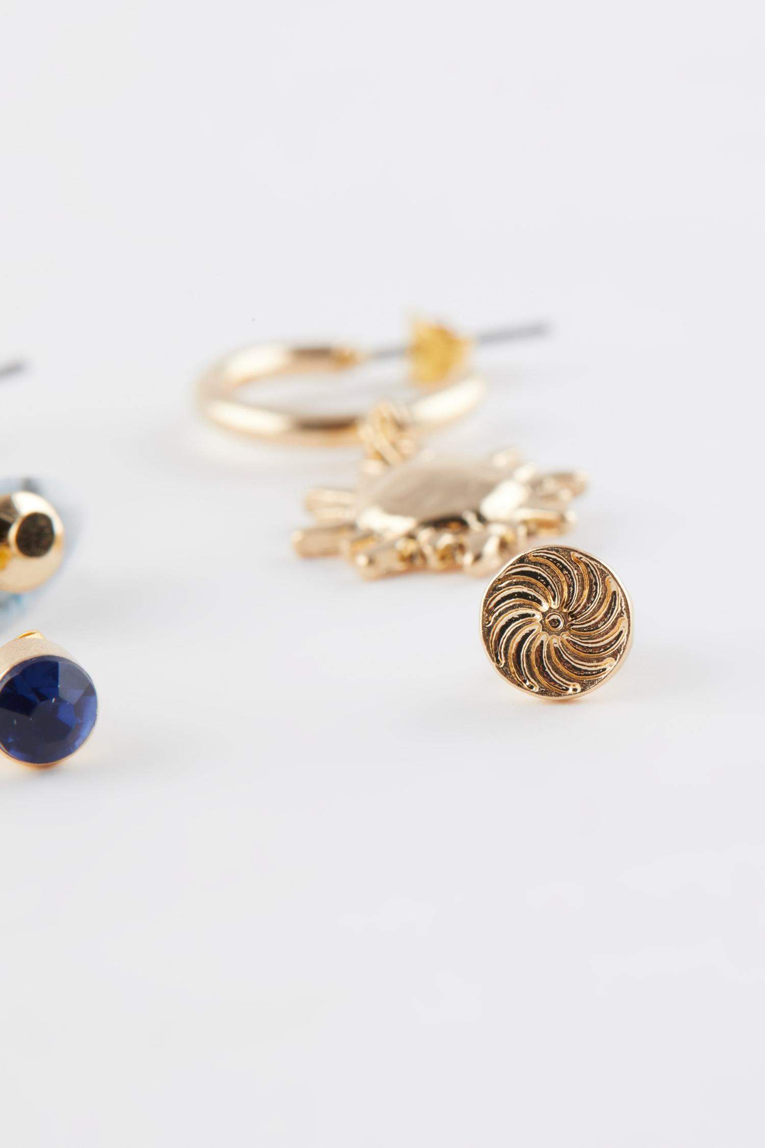 حلق حريمي ذهبي - 6 قطع