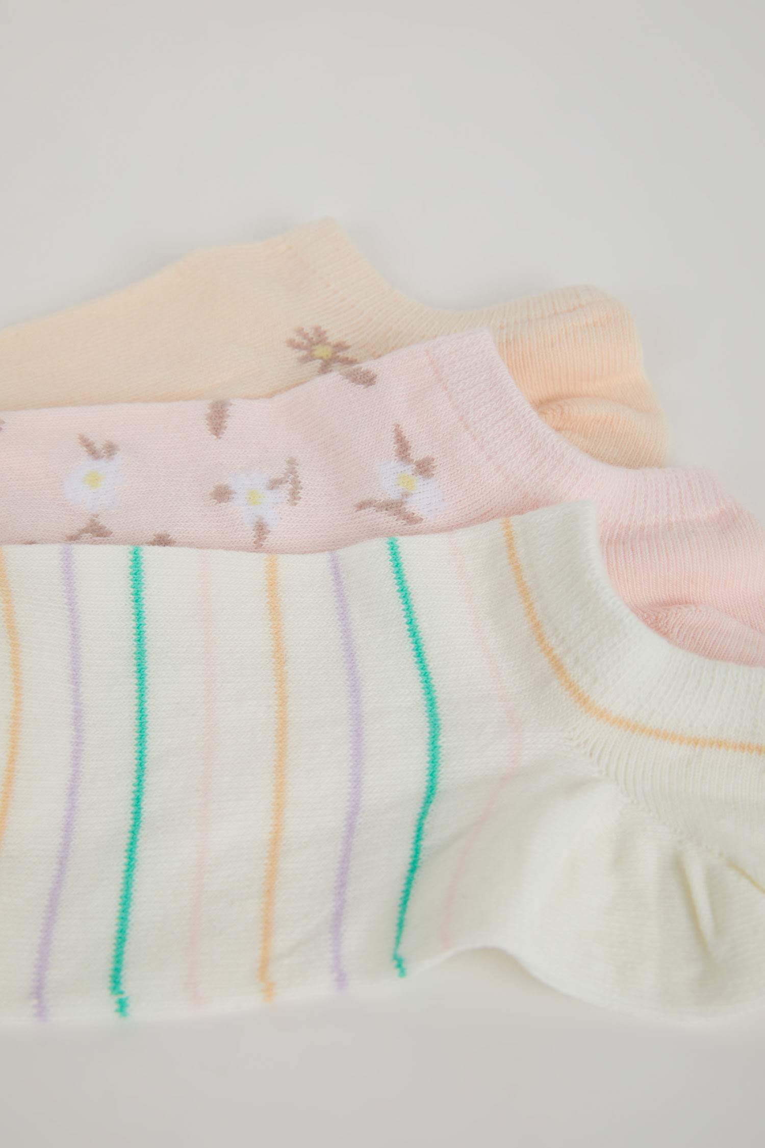 Kadın Görünmez 3'lü Pamuklu Sneaker Çorap