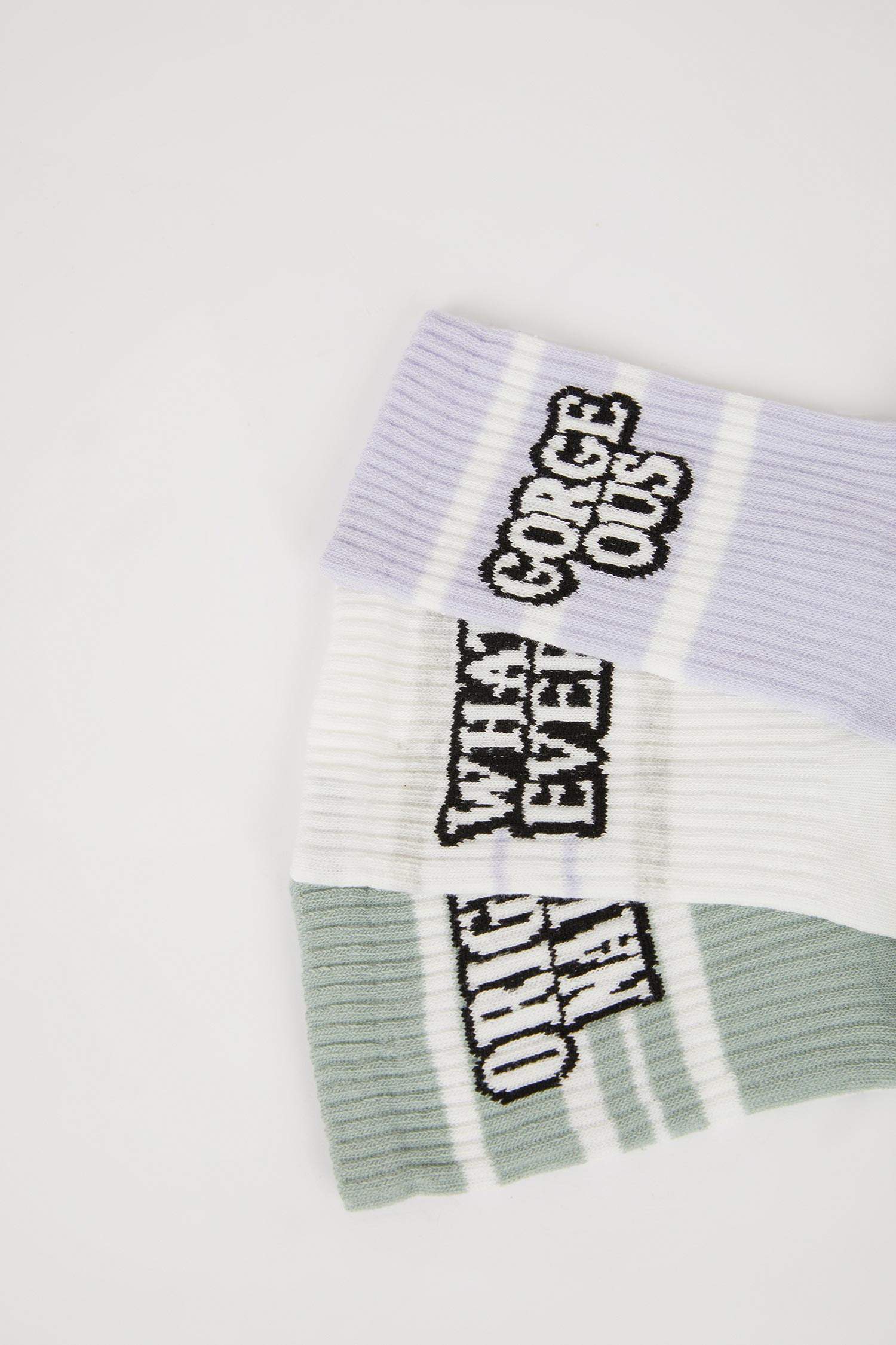 جوارب طويلة قطن نسائي - 3 قطع