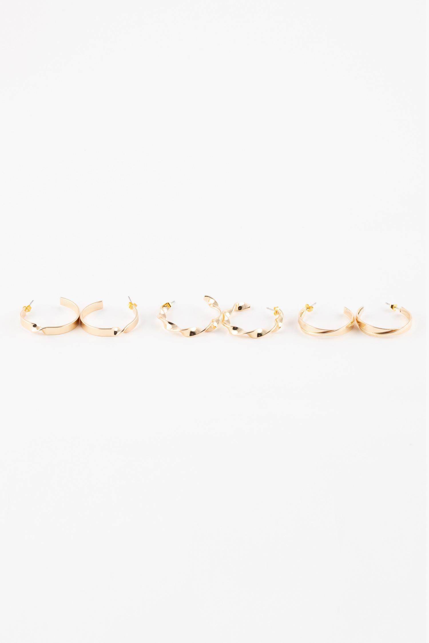 حلق حريمي ذهبي - 3 قطع