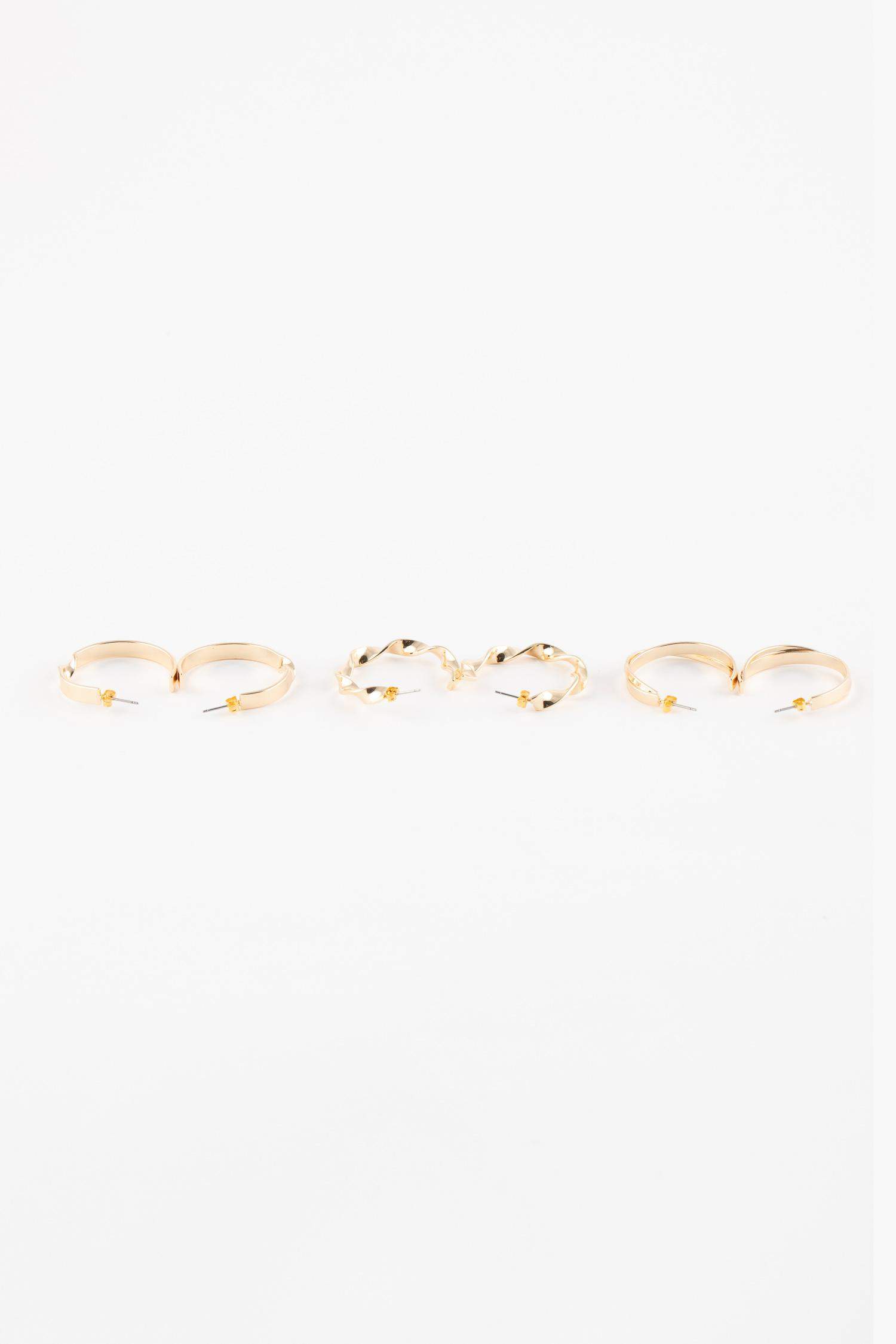 حلق حريمي ذهبي - 3 قطع