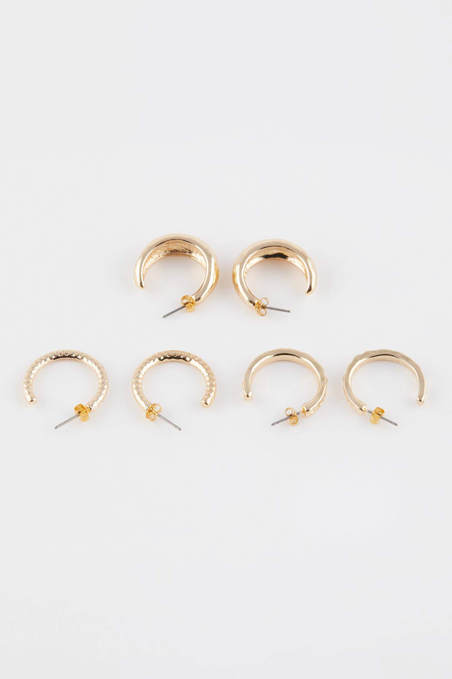 حلق حريمي ذهبي - 3 قطع