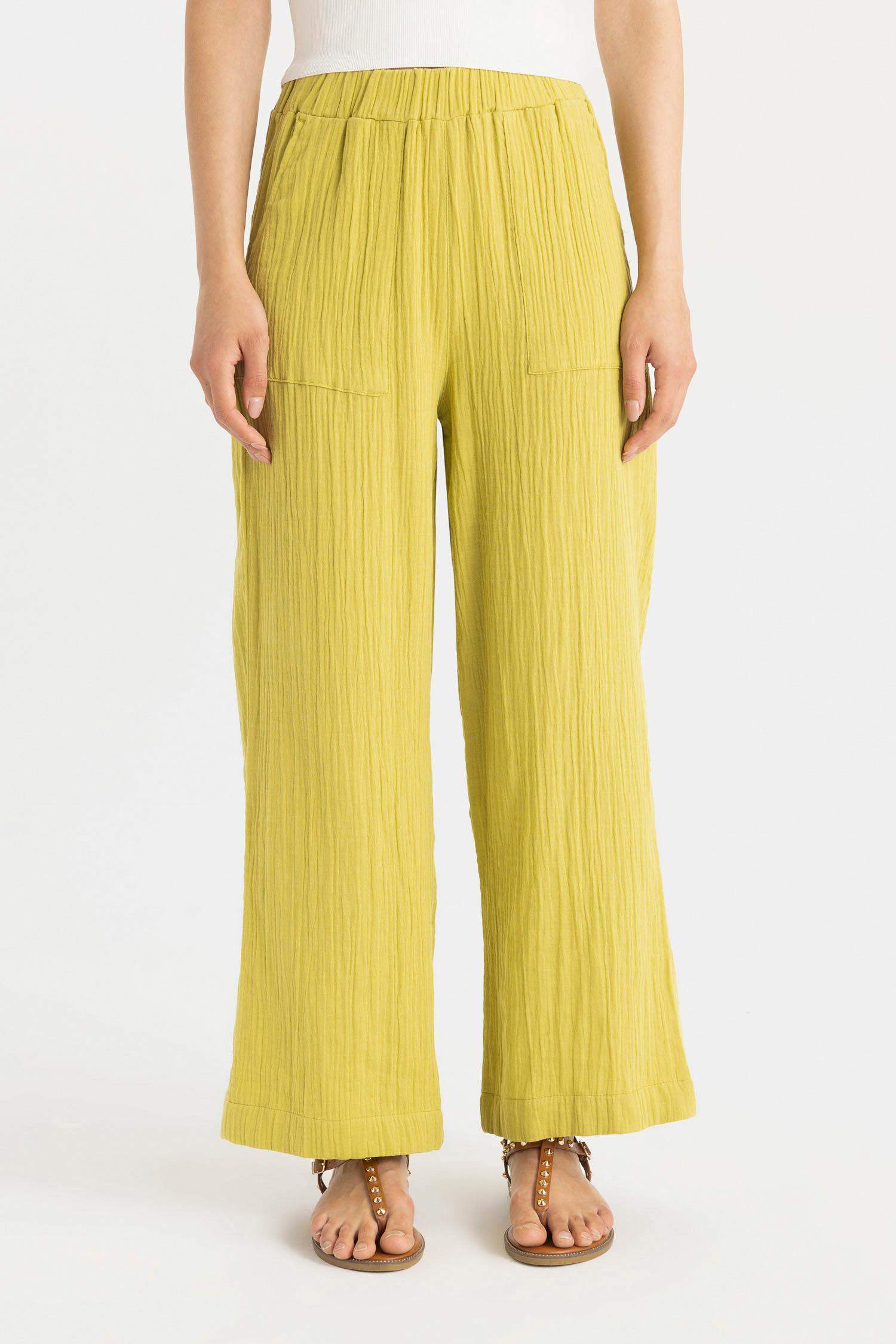 Wide Leg Muslin Trousers