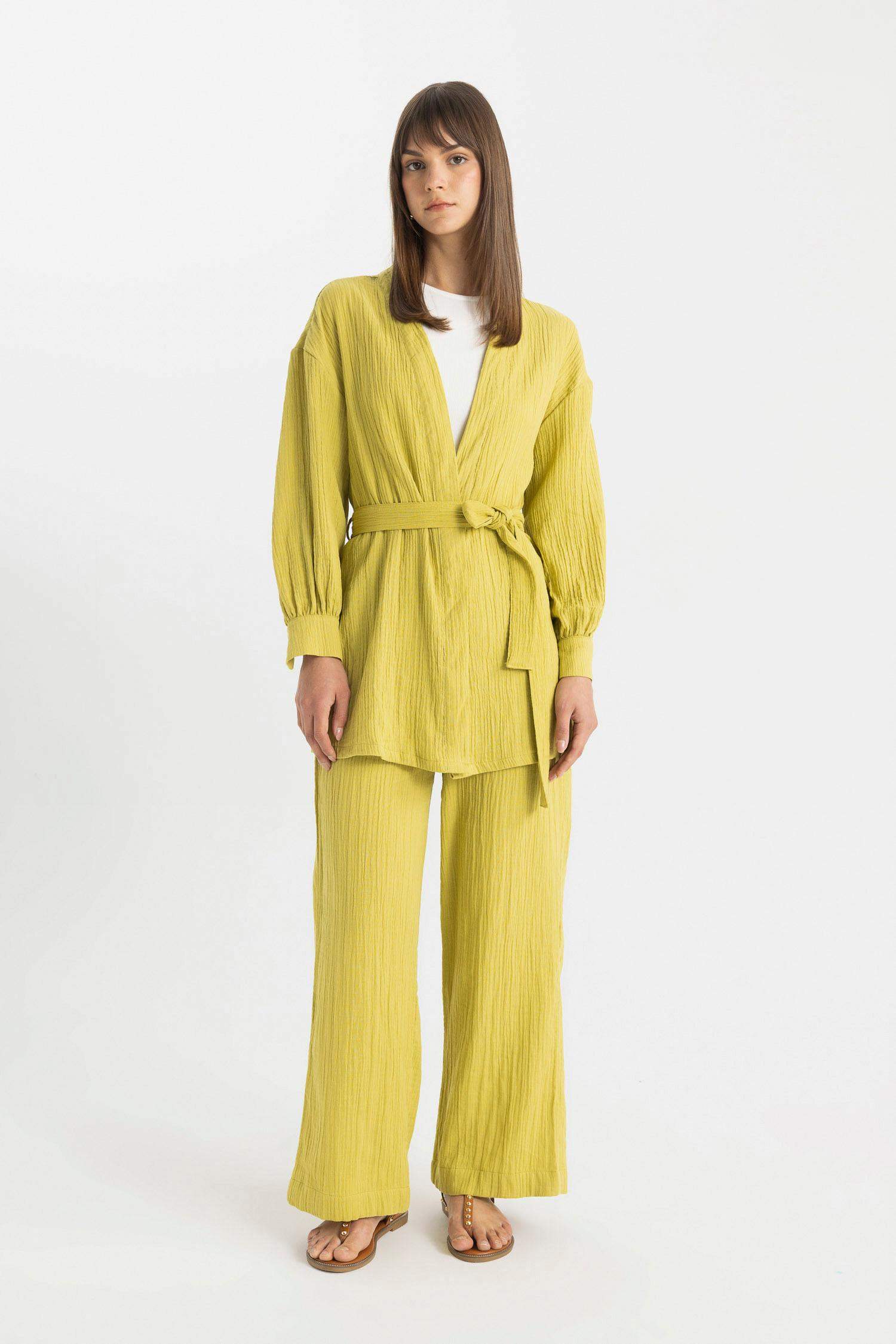 Wide Leg Muslin Trousers