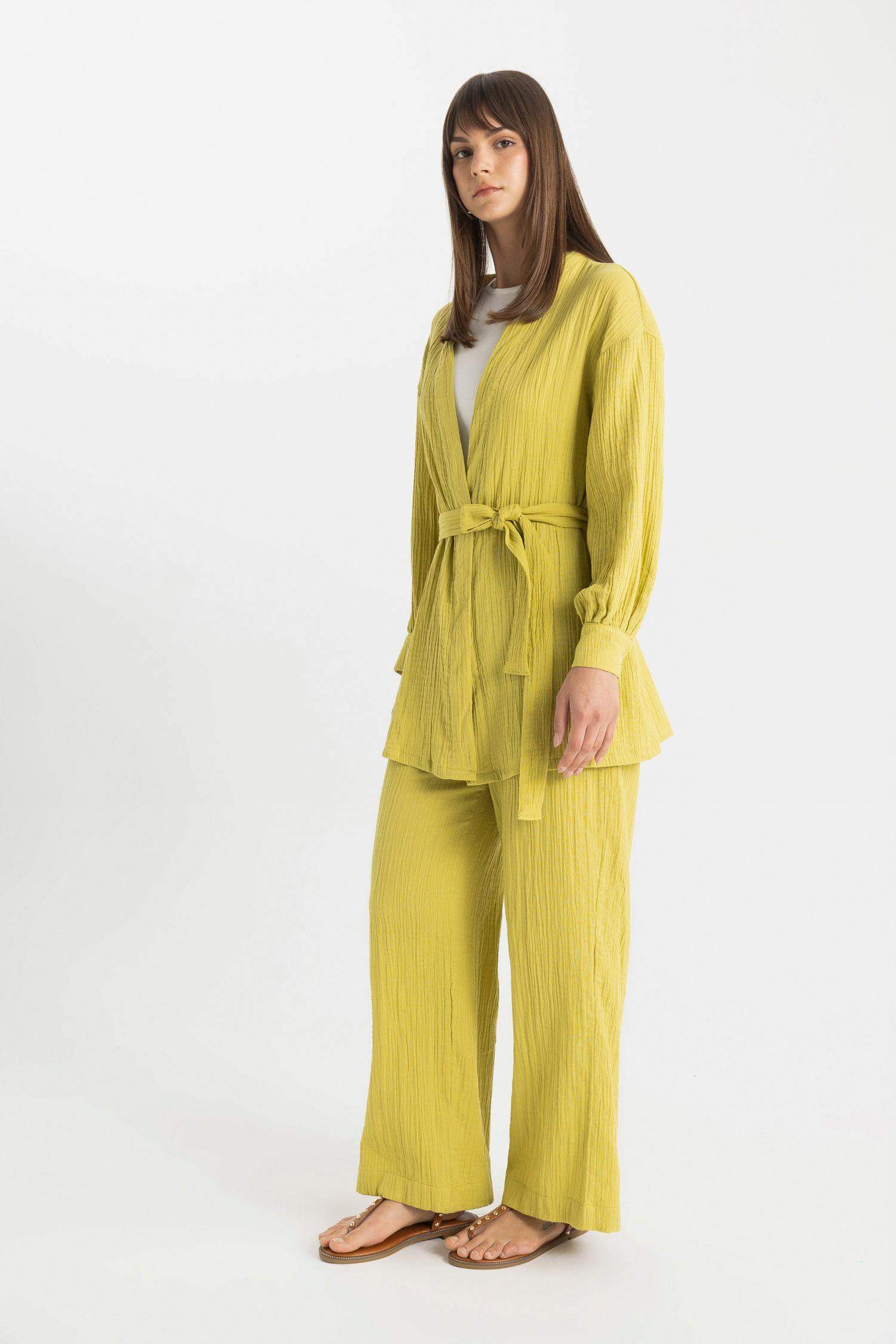 Wide Leg Muslin Trousers