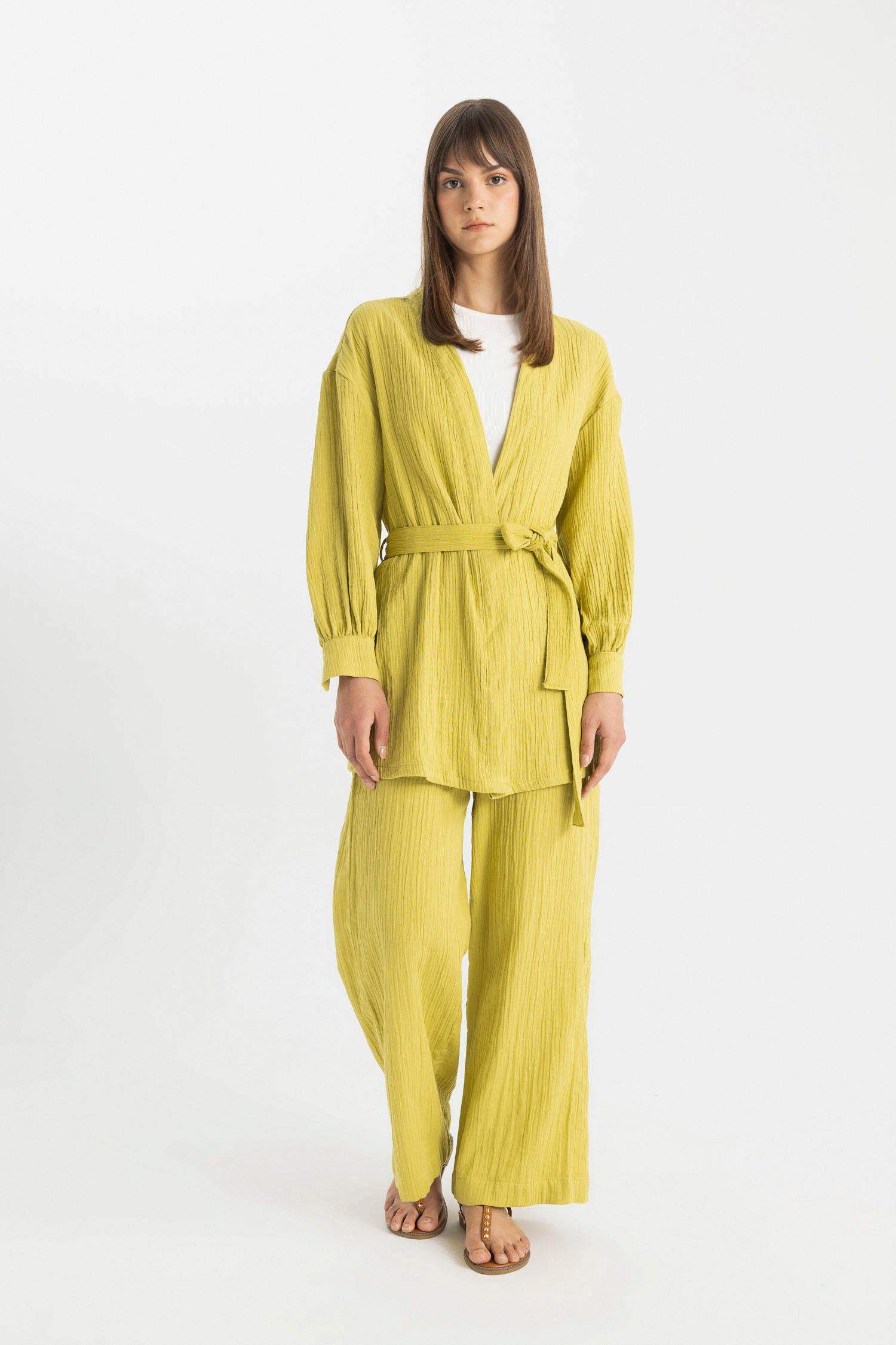 Wide Leg Muslin Trousers