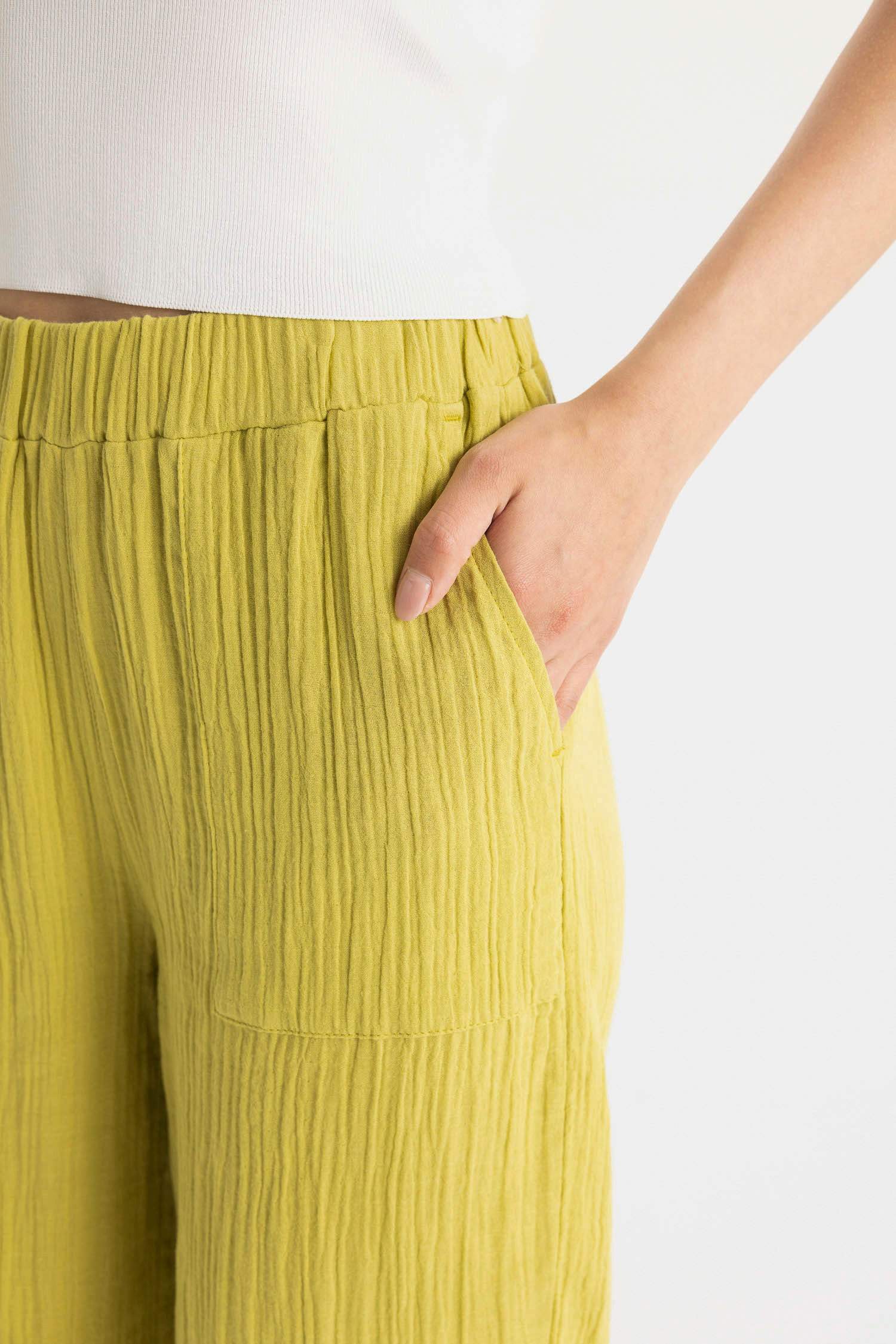 Wide Leg Muslin Trousers