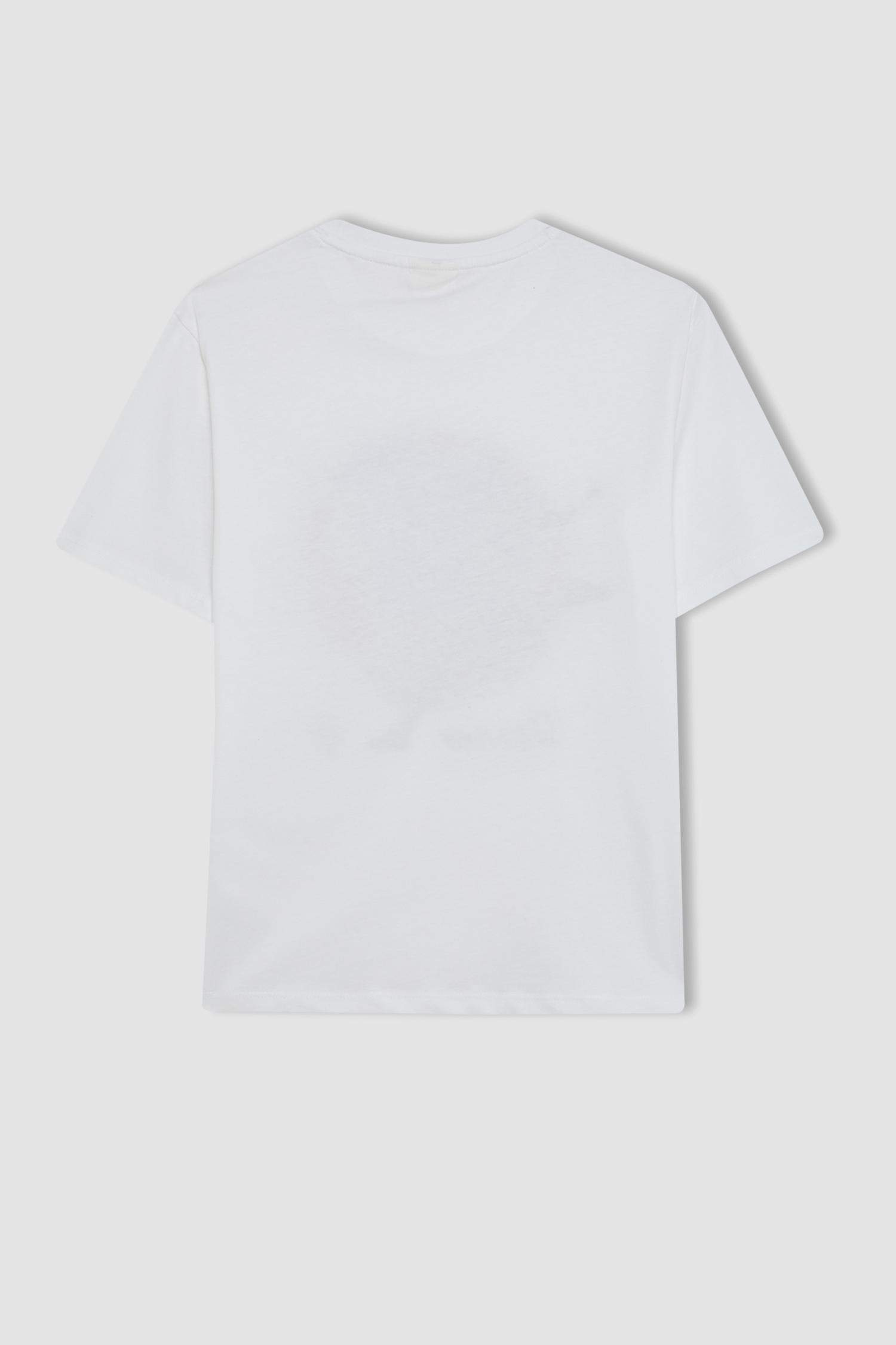 Erkek Çocuk Bisiklet Yaka Baskılı Kısa Kollu Tişört