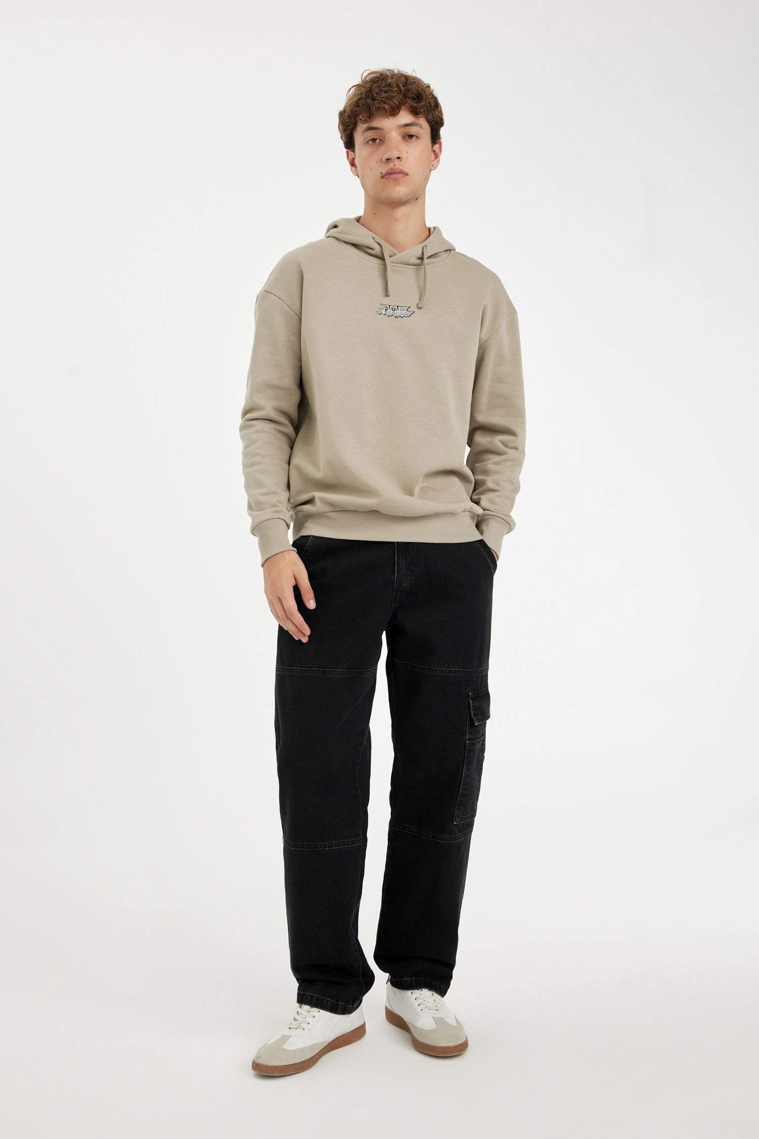 Haki Marvel Avengers Boxy Fit Kapüşonlu Sırt Baskılı Sweatshirt