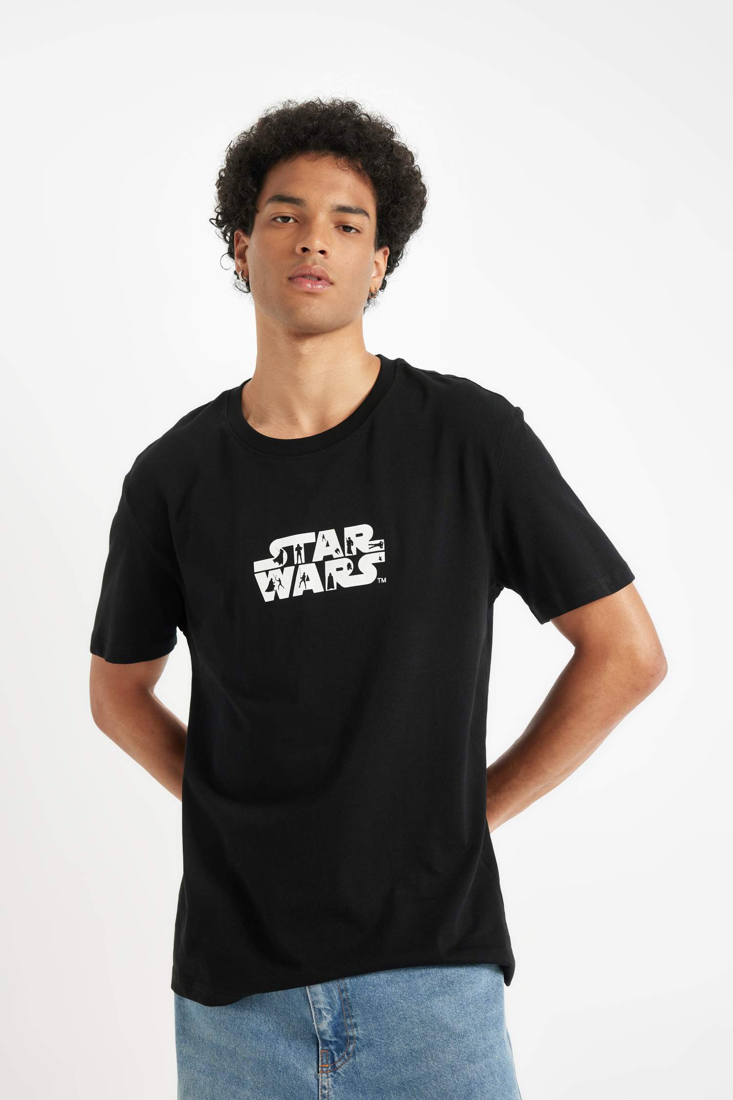 %100 Pamuk Star Wars Regular Fit Bisiklet Yaka Kısa Kollu Tişört