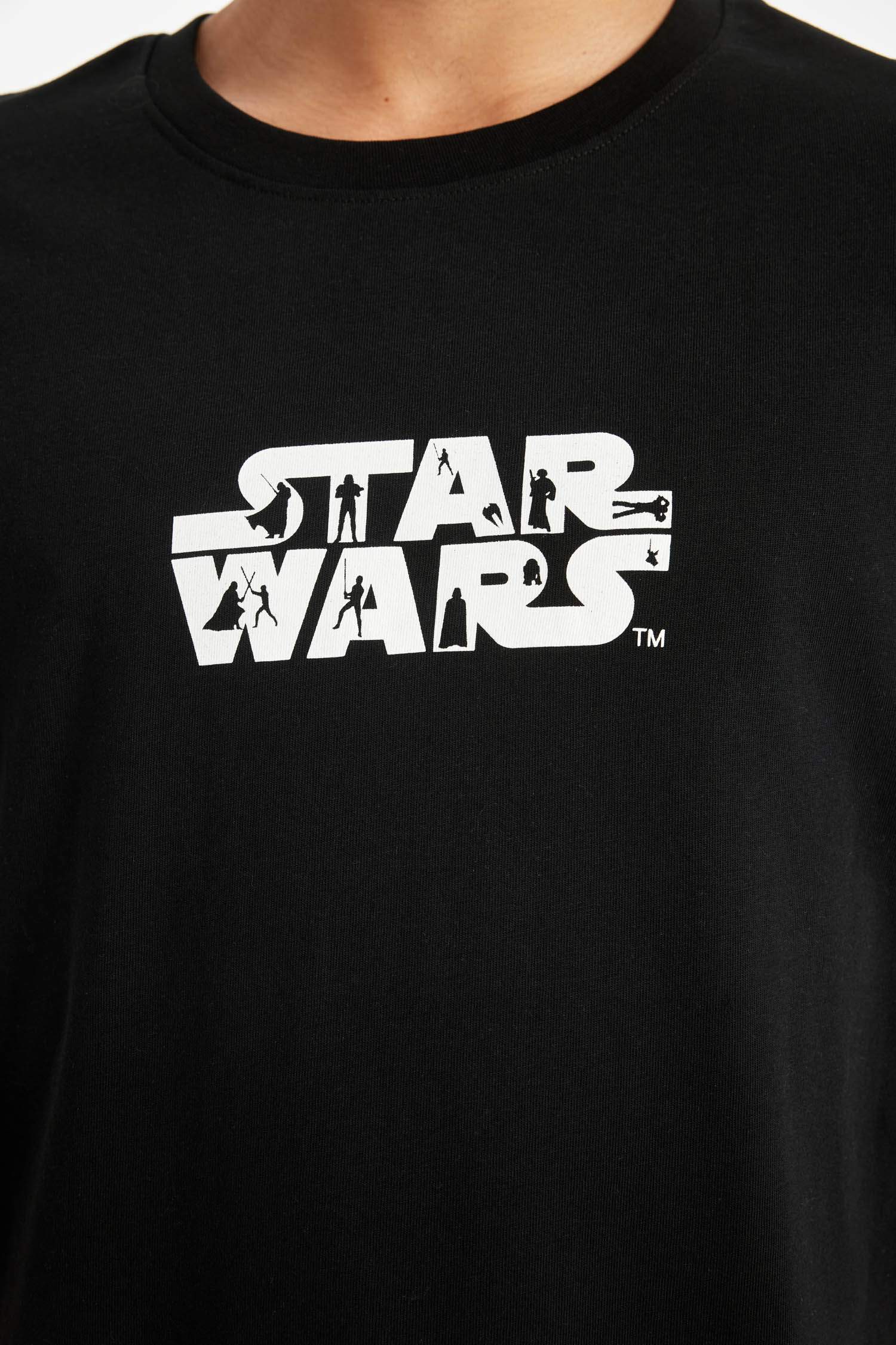 %100 Pamuk Star Wars Regular Fit Bisiklet Yaka Kısa Kollu Tişört