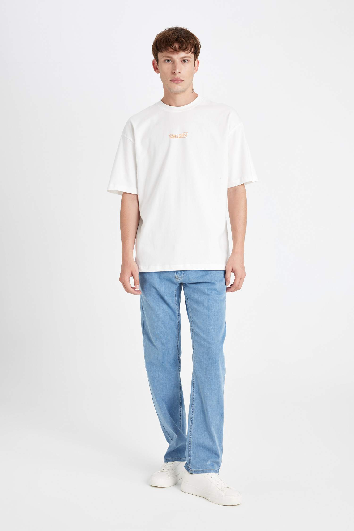 %100 Pamuk Dragon Ball Oversize Geniş Kalıp Bisiklet Yaka Kısa Kollu Tişört