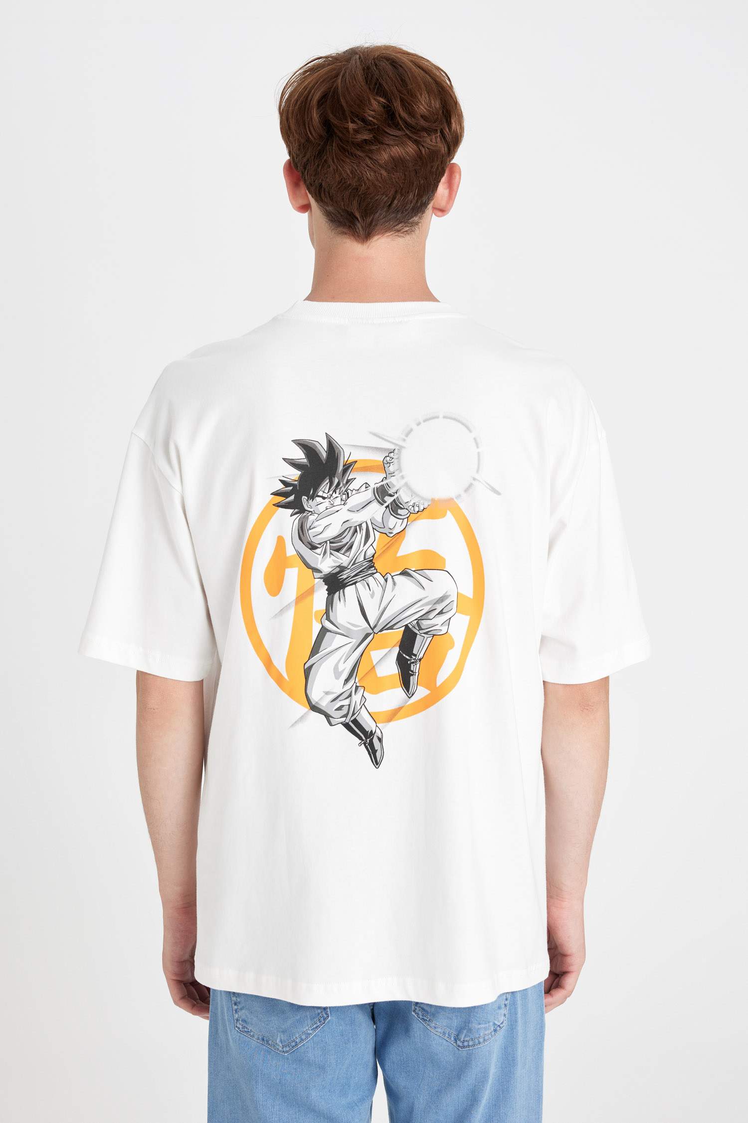 %100 Pamuk Dragon Ball Oversize Geniş Kalıp Bisiklet Yaka Kısa Kollu Tişört